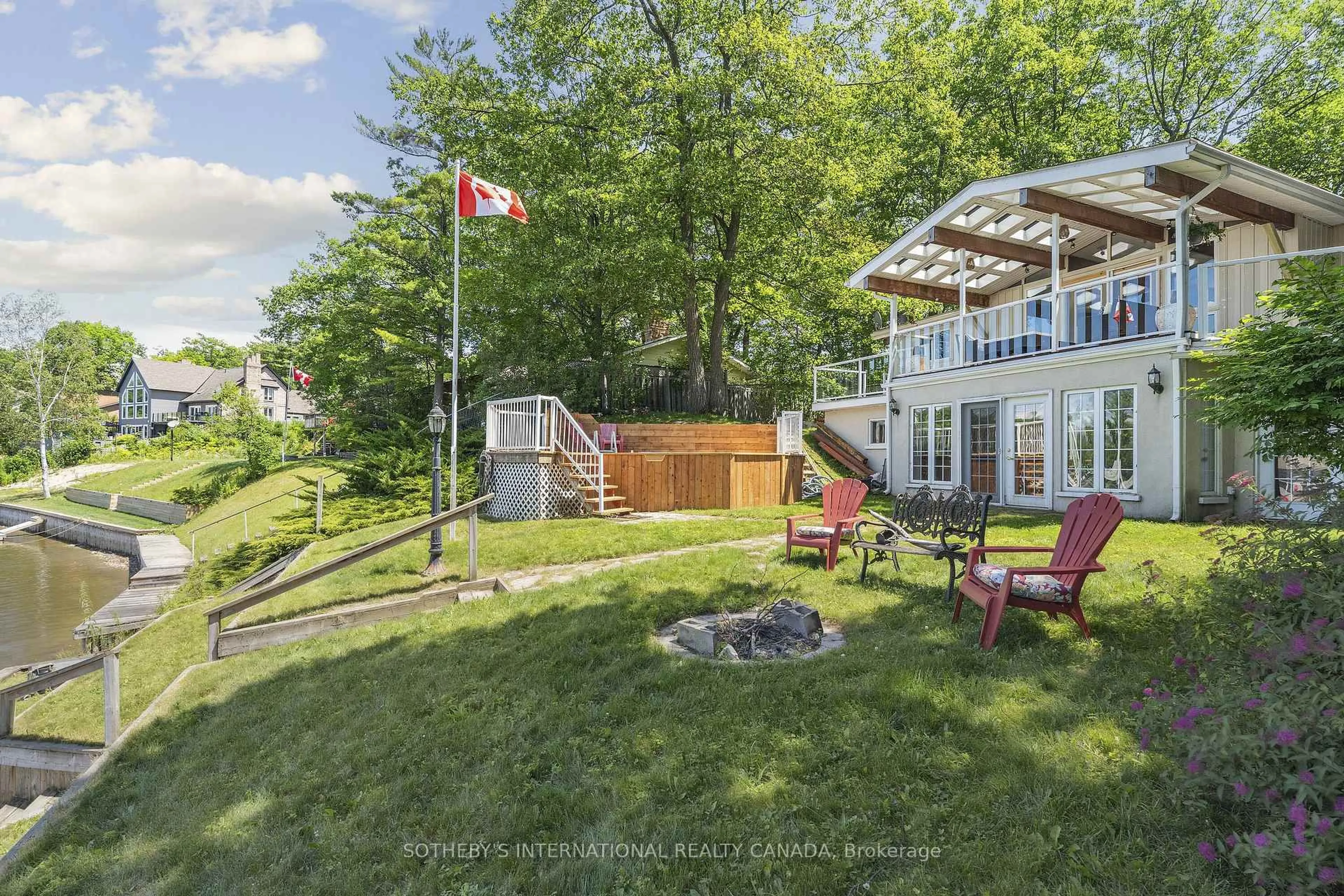 Patio, water/lake/river/ocean view for 400 Oxbow Park Dr, Wasaga Beach Ontario L9Z 2T9
