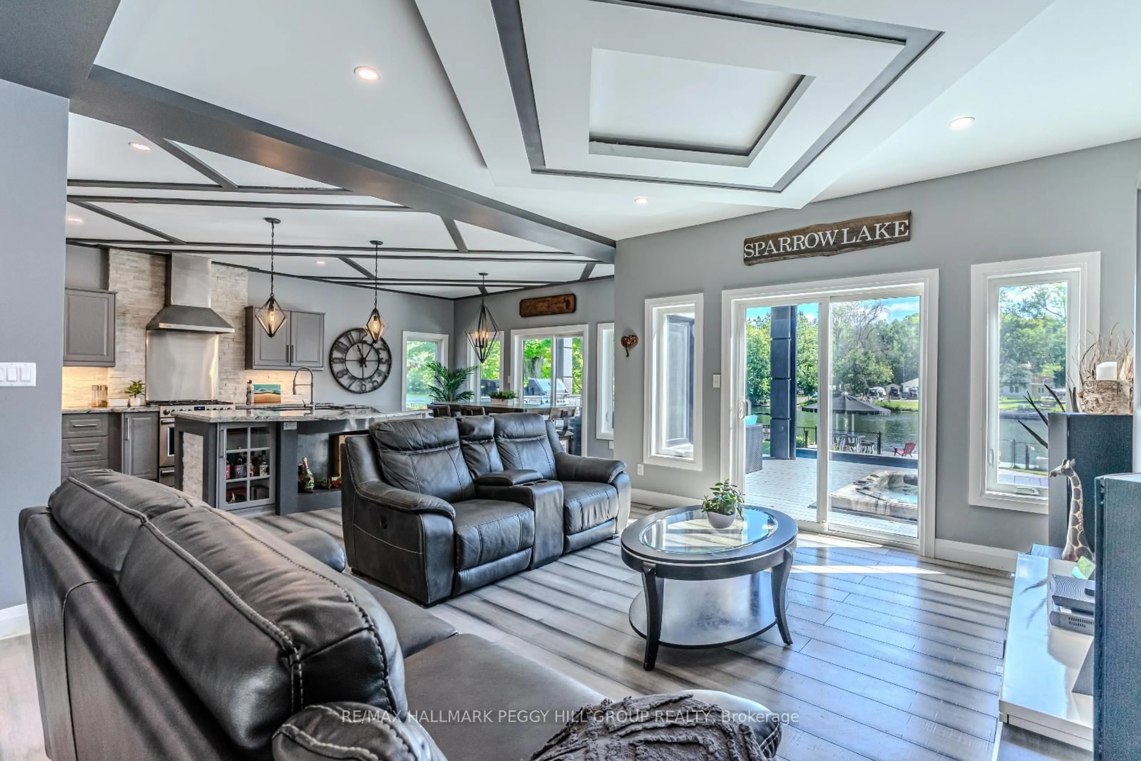 Living room with furniture, ceramic/tile floor for 1657 Peninsula Point Rd, Severn Ontario P0E 1N0