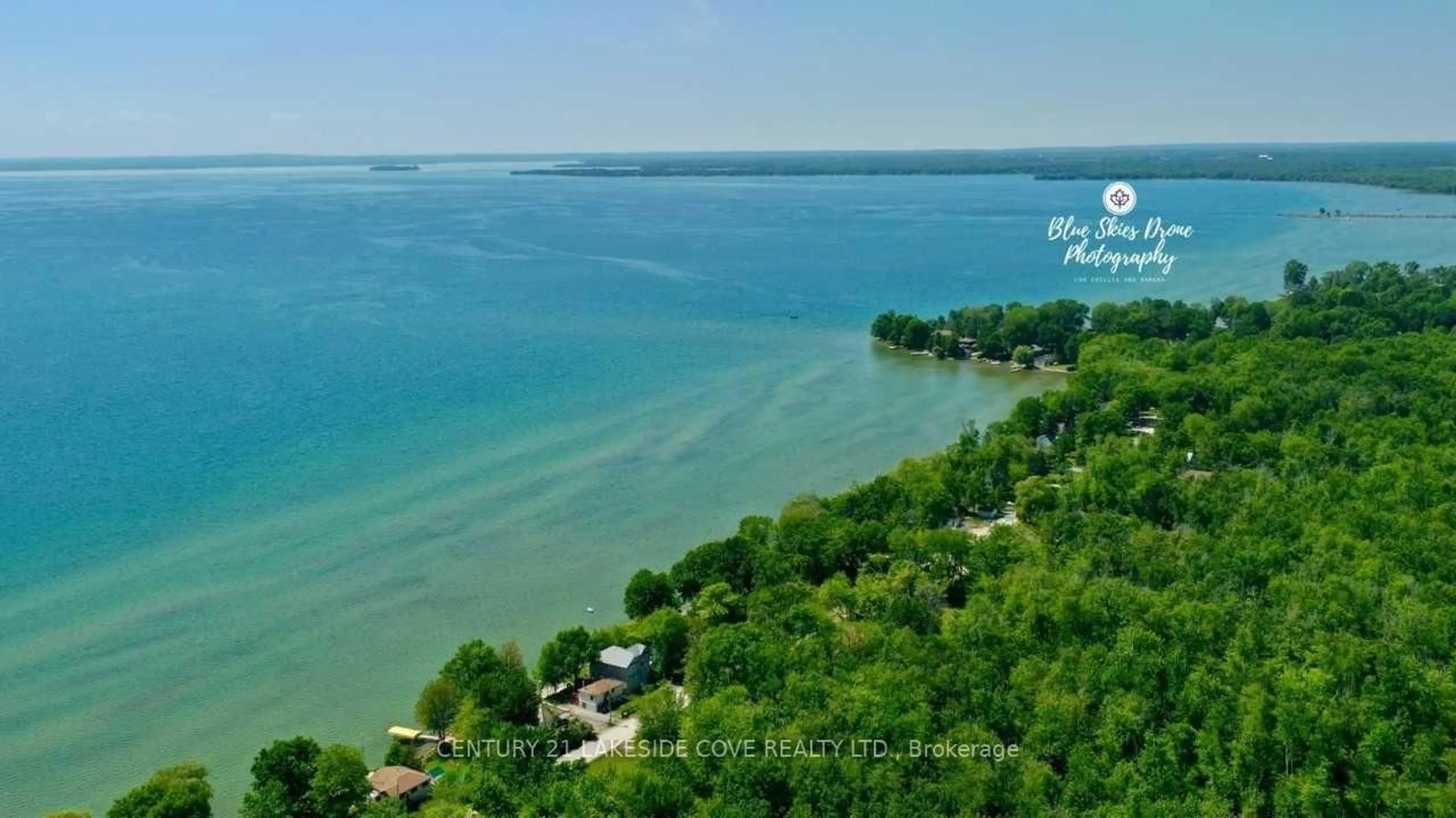 A pic from outside/outdoor area/front of a property/back of a property/a pic from drone, water/lake/river/ocean view for 2592 Lakeshore Dr, Ramara Ontario L0K 1B0