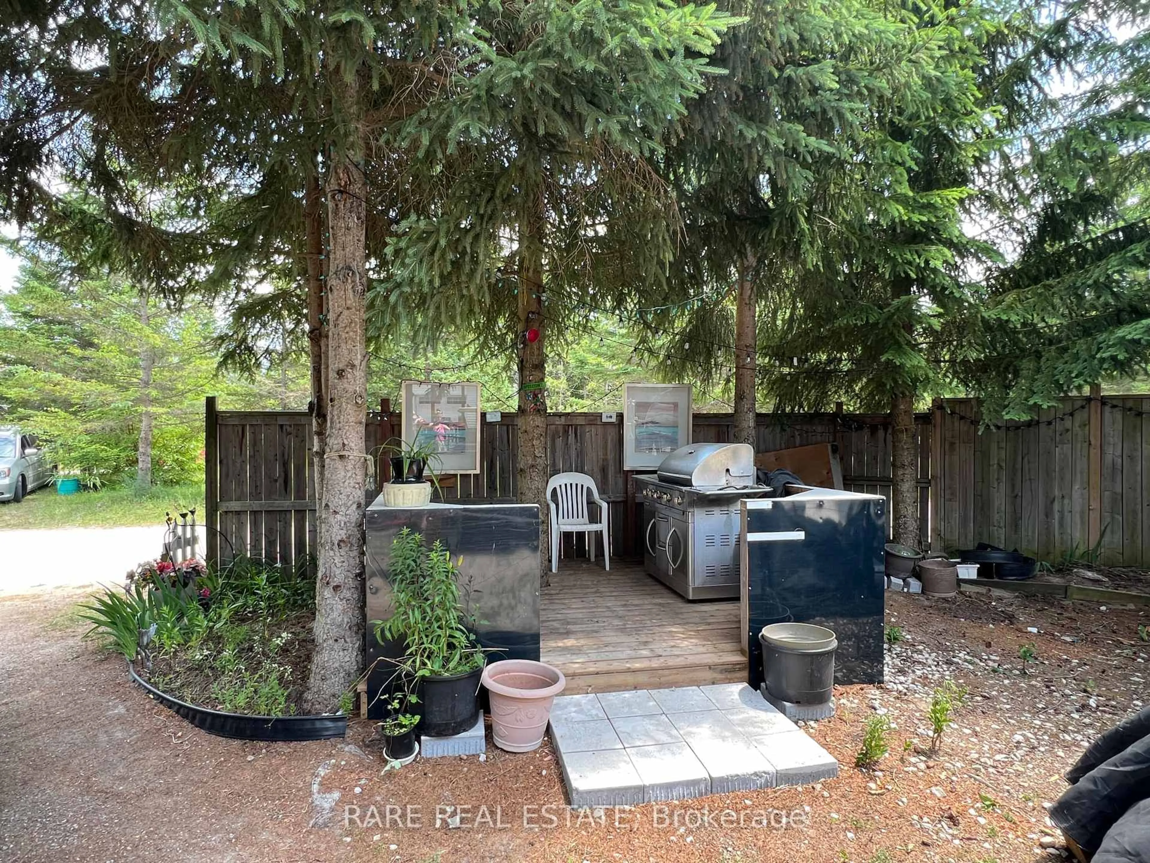 Patio, forest/trees view for 75 Bells Park Rd, Wasaga Beach Ontario L9Z 2X2