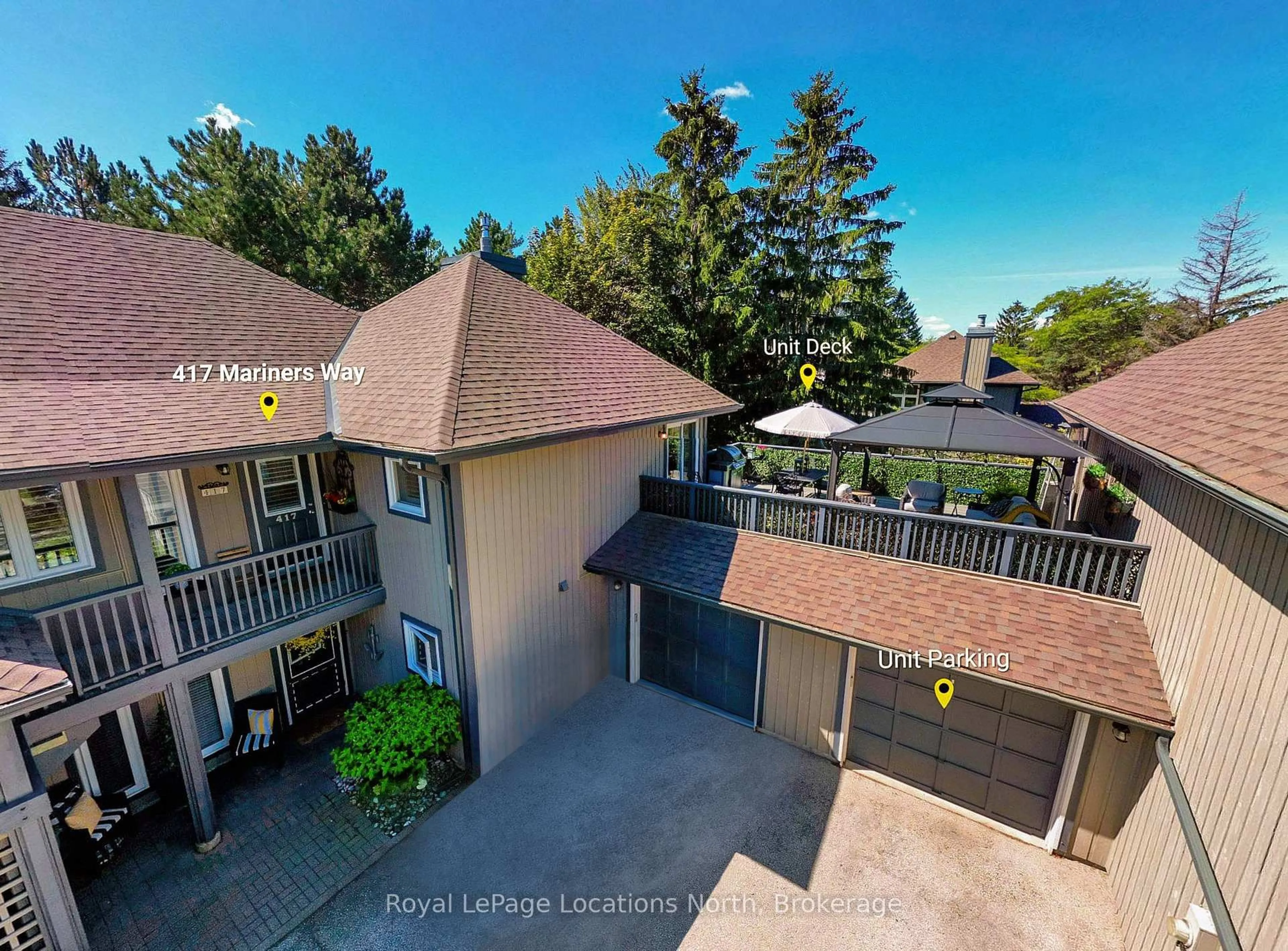 A pic from outside/outdoor area/front of a property/back of a property/a pic from drone, unknown for 417 Mariners Way, Collingwood Ontario L9Y 5C7