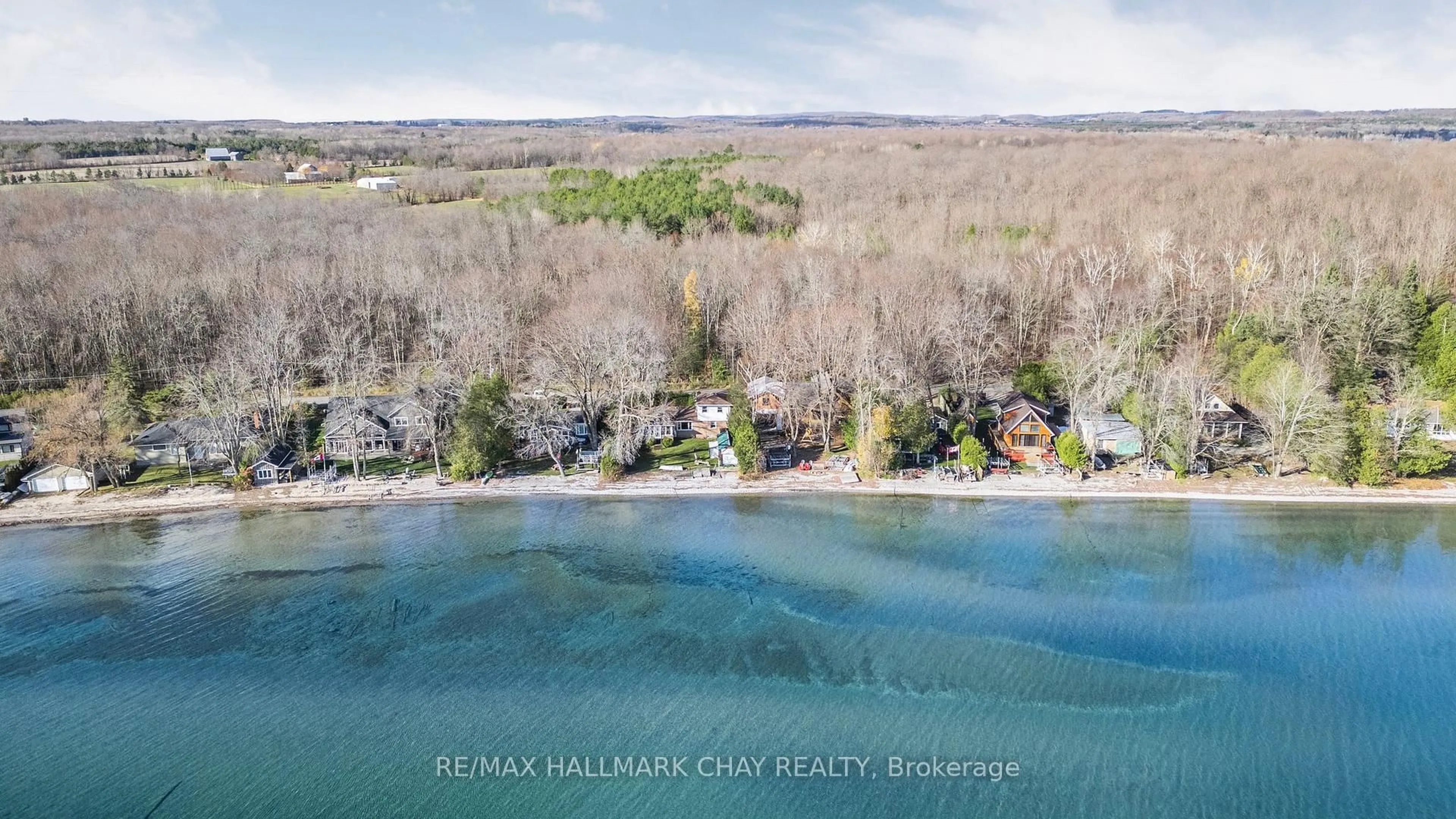 A pic from outside/outdoor area/front of a property/back of a property/a pic from drone, water/lake/river/ocean view for 769 Woodland Dr, Oro-Medonte Ontario L3V 6H1