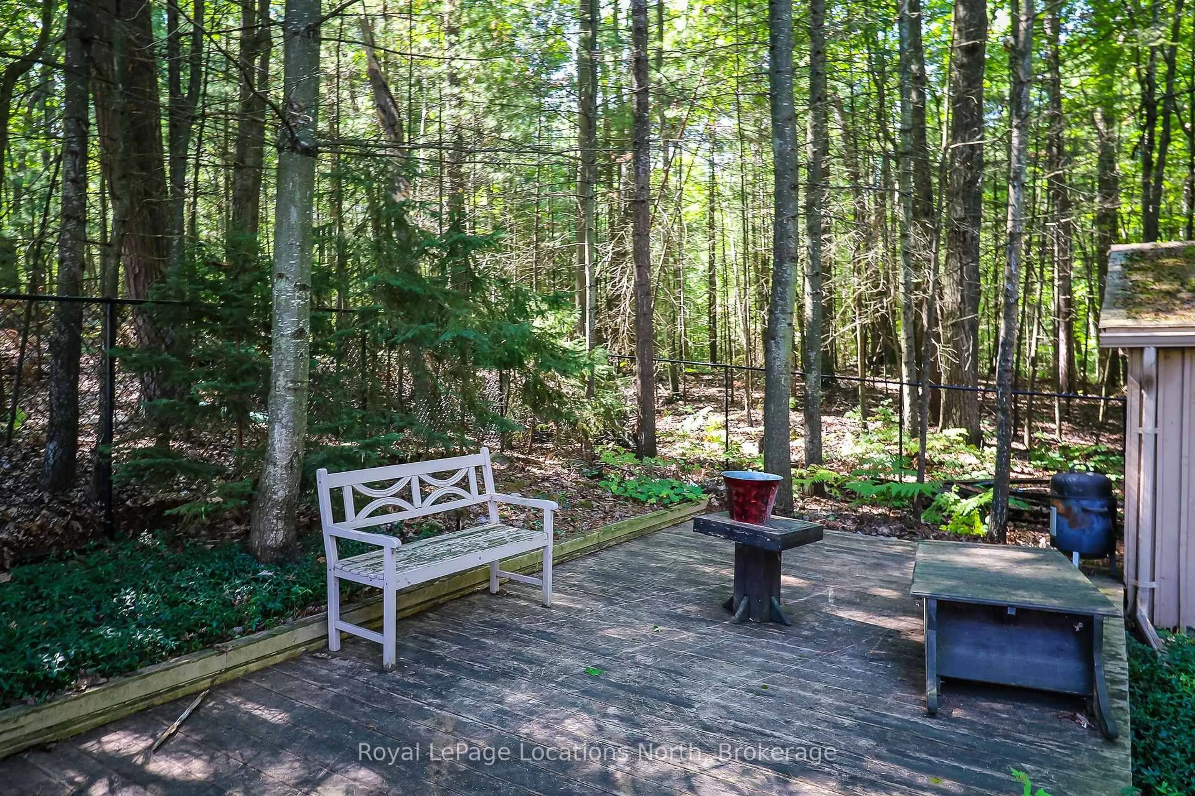 Patio, forest/trees view for 160 Fernbrook Dr, Wasaga Beach Ontario L9Z 1G9