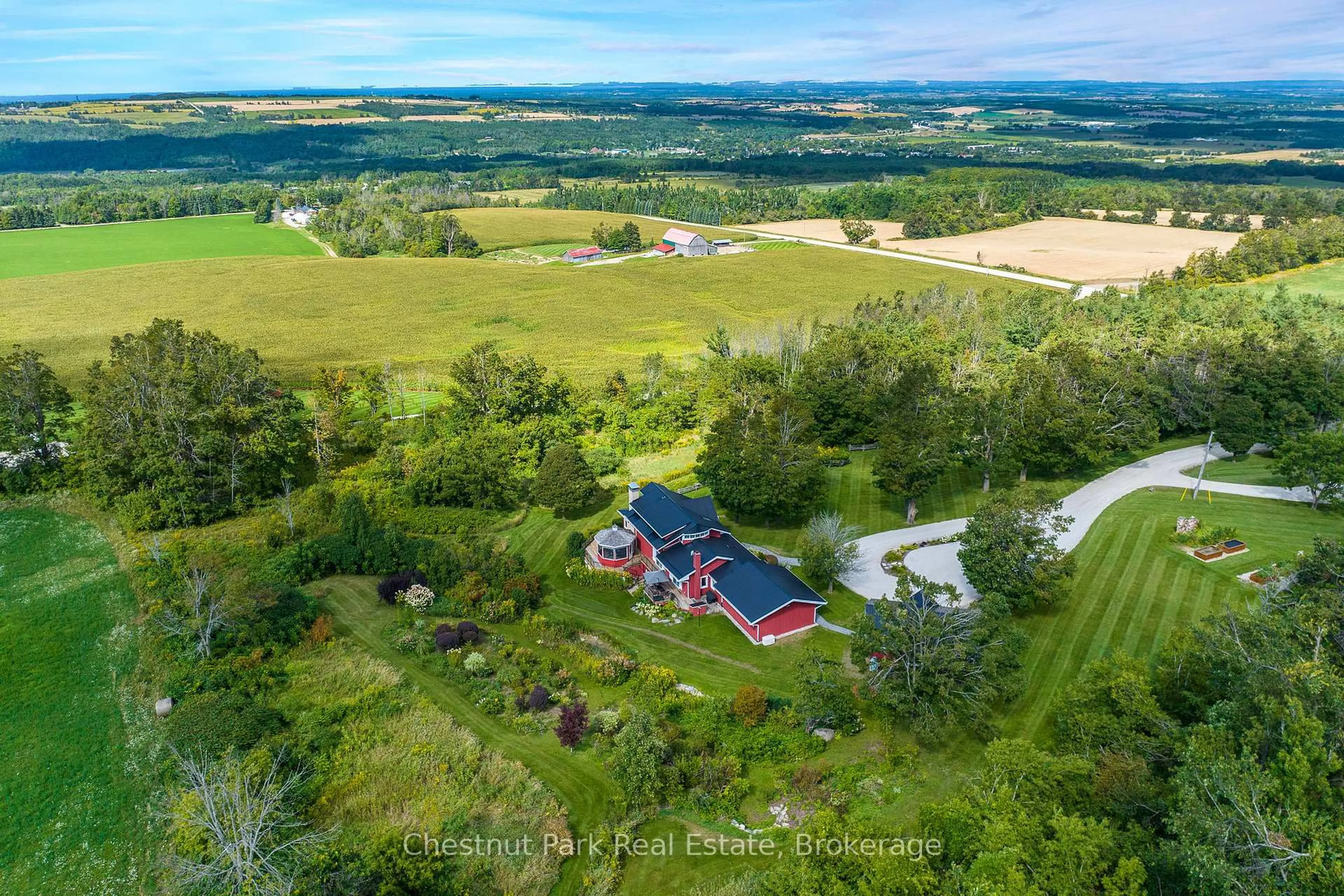 A pic from outside/outdoor area/front of a property/back of a property/a pic from drone, water/lake/river/ocean view for 3390 Concession 5 S Nottawasaga, Clearview Ontario L0M 1G0