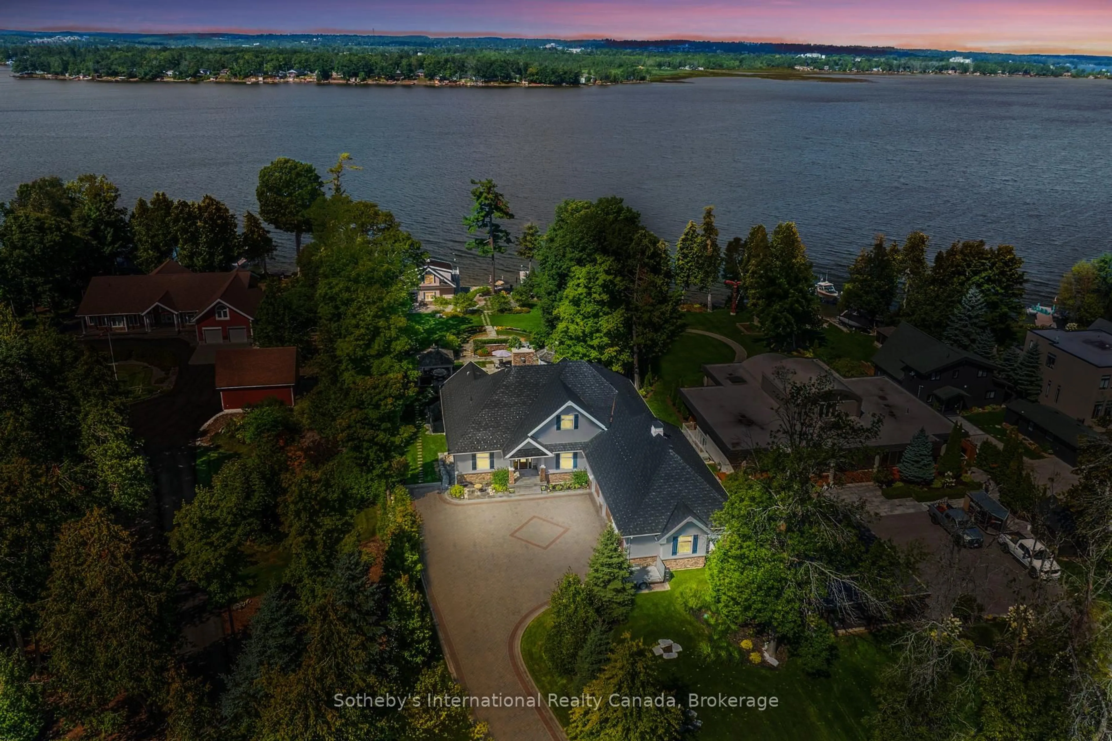 A pic from outside/outdoor area/front of a property/back of a property/a pic from drone, water/lake/river/ocean view for 153 Creighton St, Ramara Ontario L3V 6H7