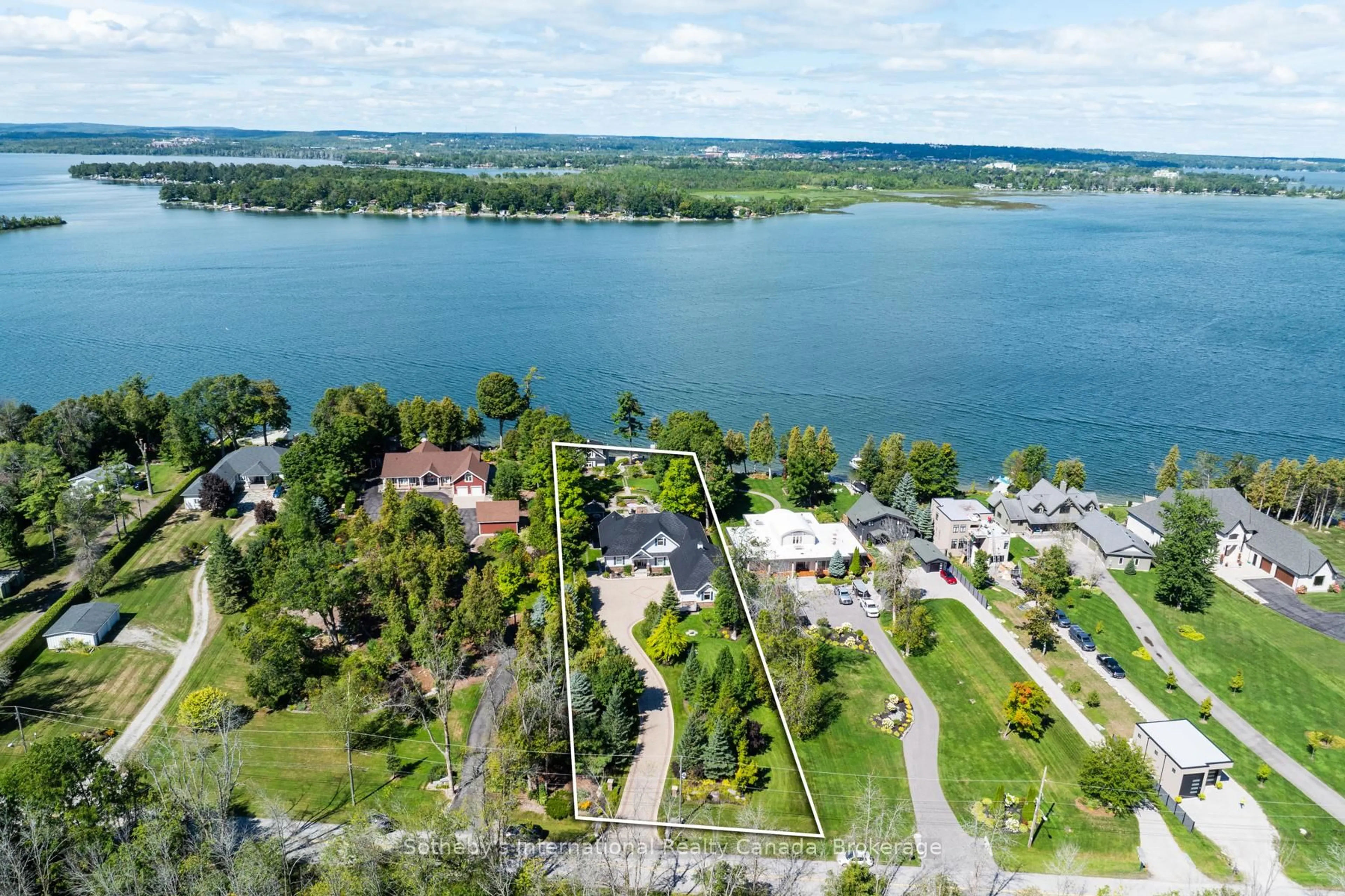 A pic from outside/outdoor area/front of a property/back of a property/a pic from drone, water/lake/river/ocean view for 153 Creighton St, Ramara Ontario L3V 6H7