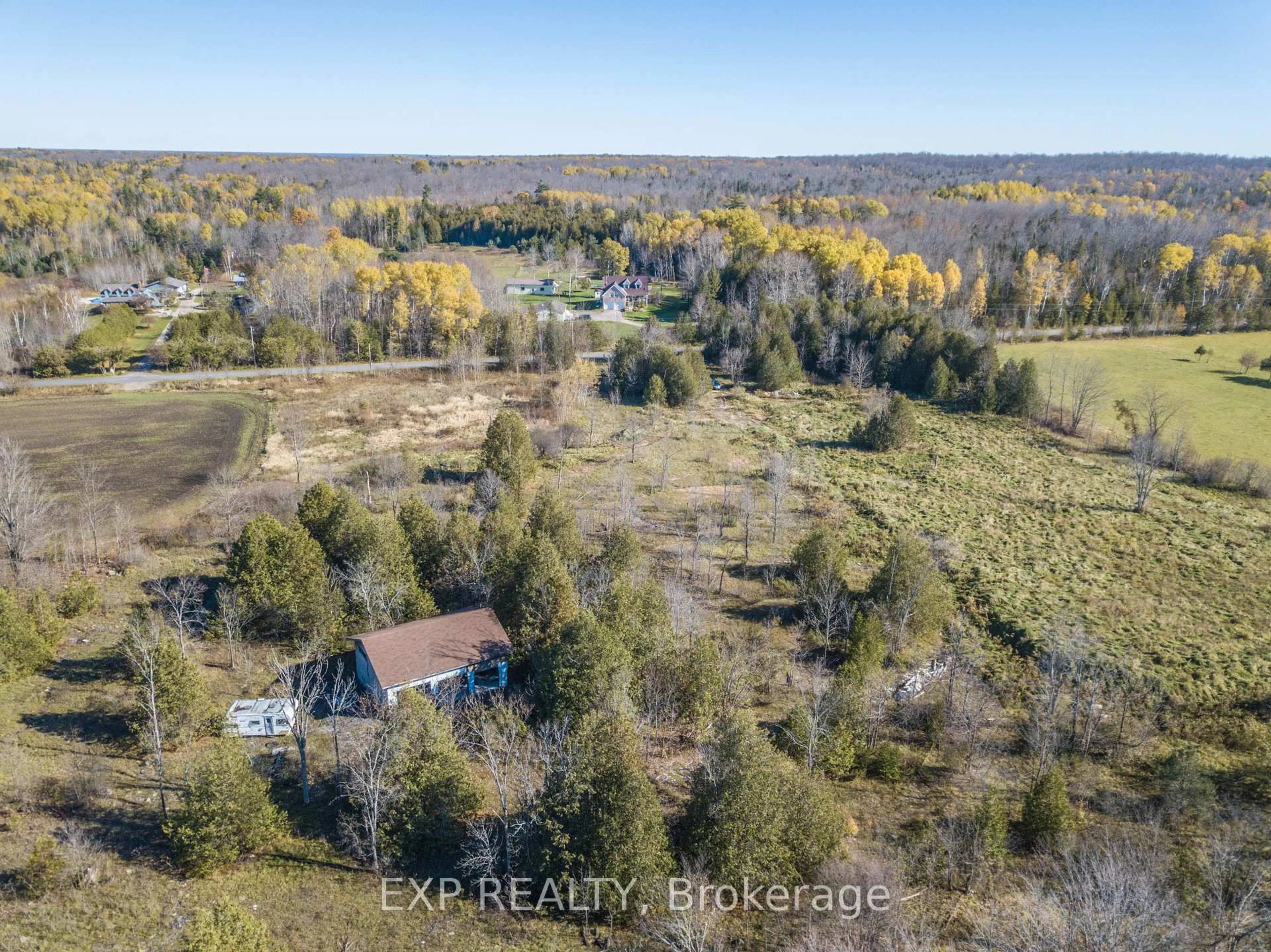 A pic from outside/outdoor area/front of a property/back of a property/a pic from drone, forest/trees view for 2900 Telford Line, Severn Ontario L3V 6R1