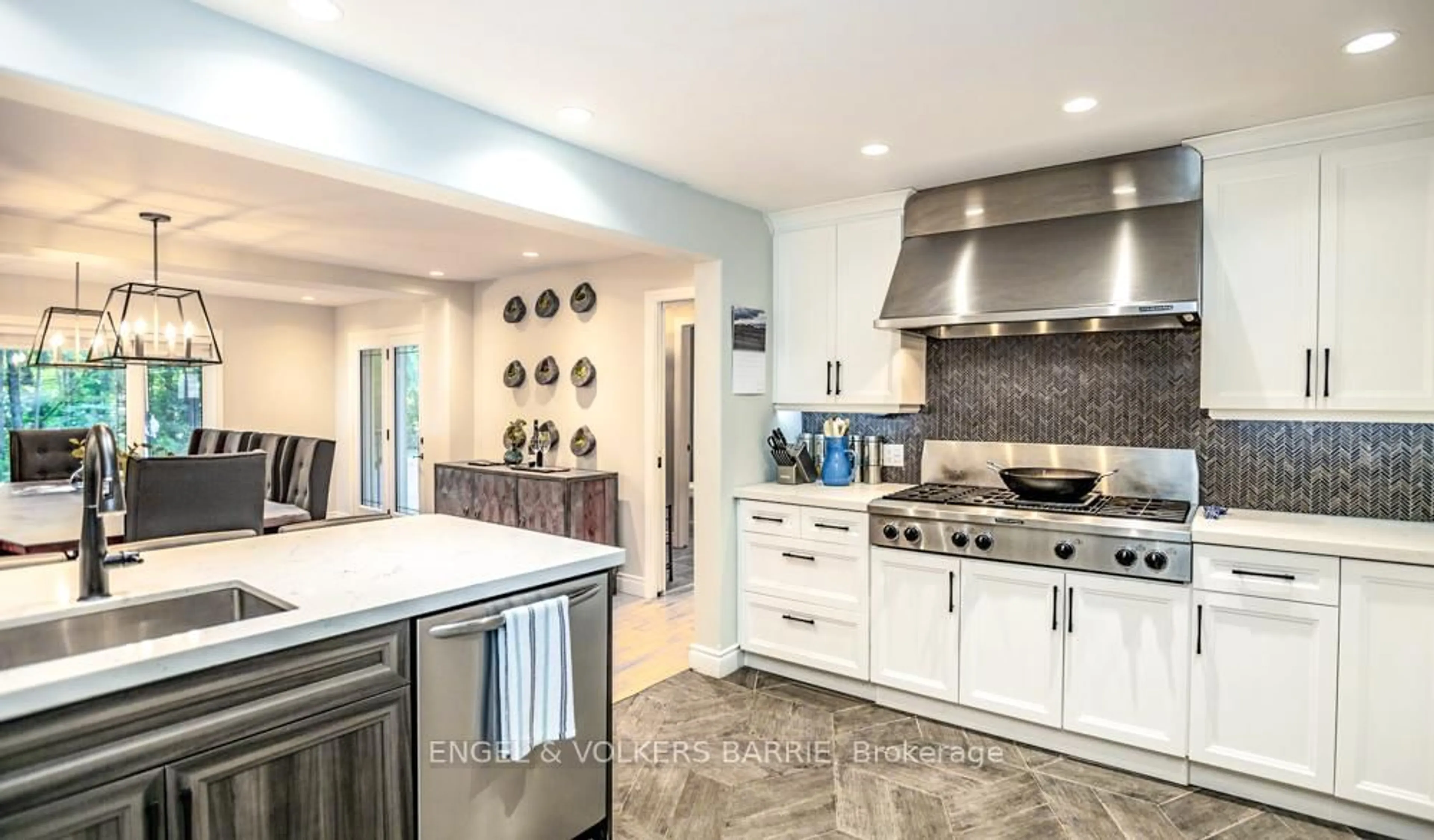Contemporary kitchen, ceramic/tile floor for 112 Lakeshore Rd, Oro-Medonte Ontario L0L 2E0