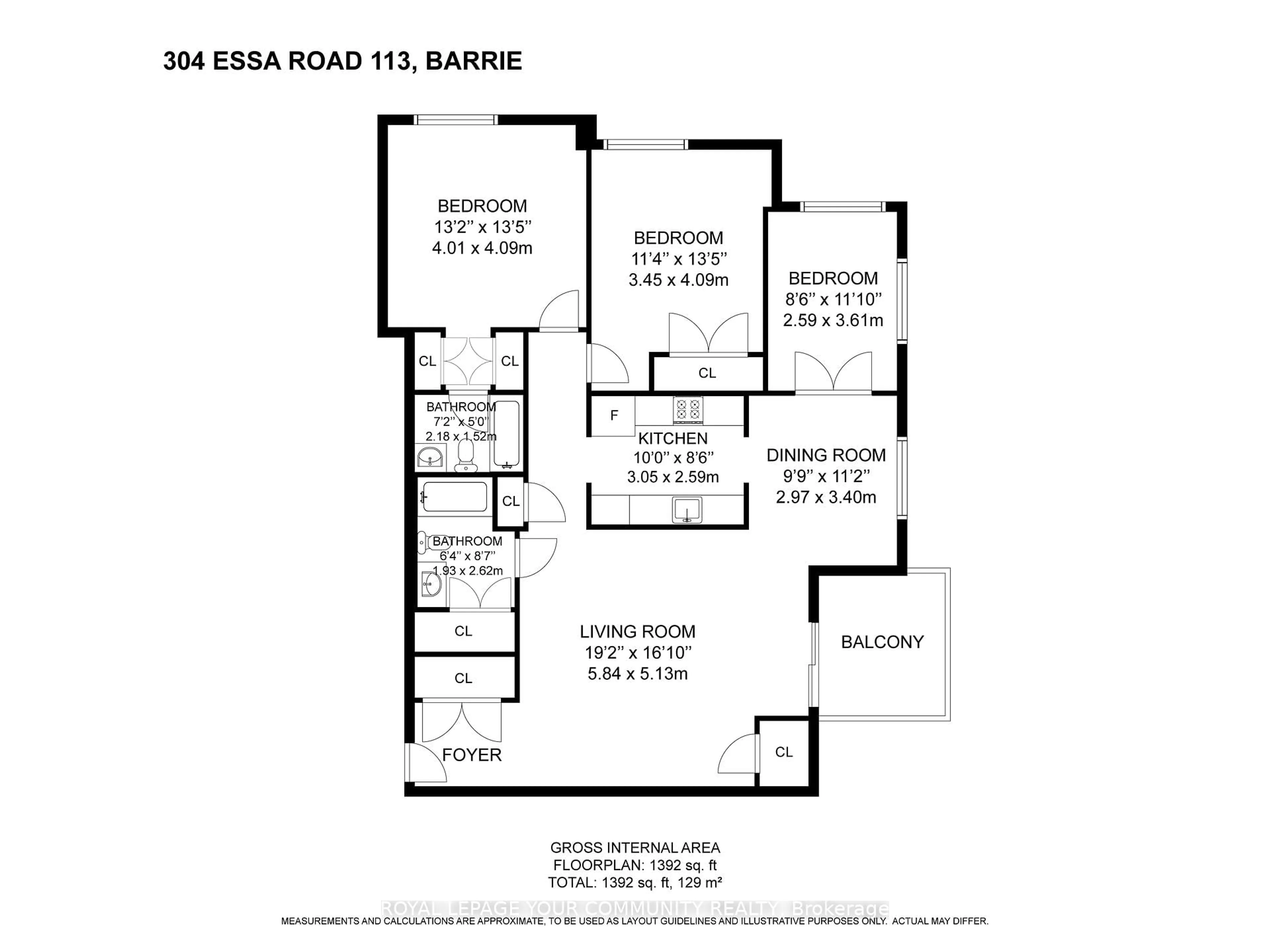Floor plan for 304 Essa Rd #113, Barrie Ontario L9J 0H4