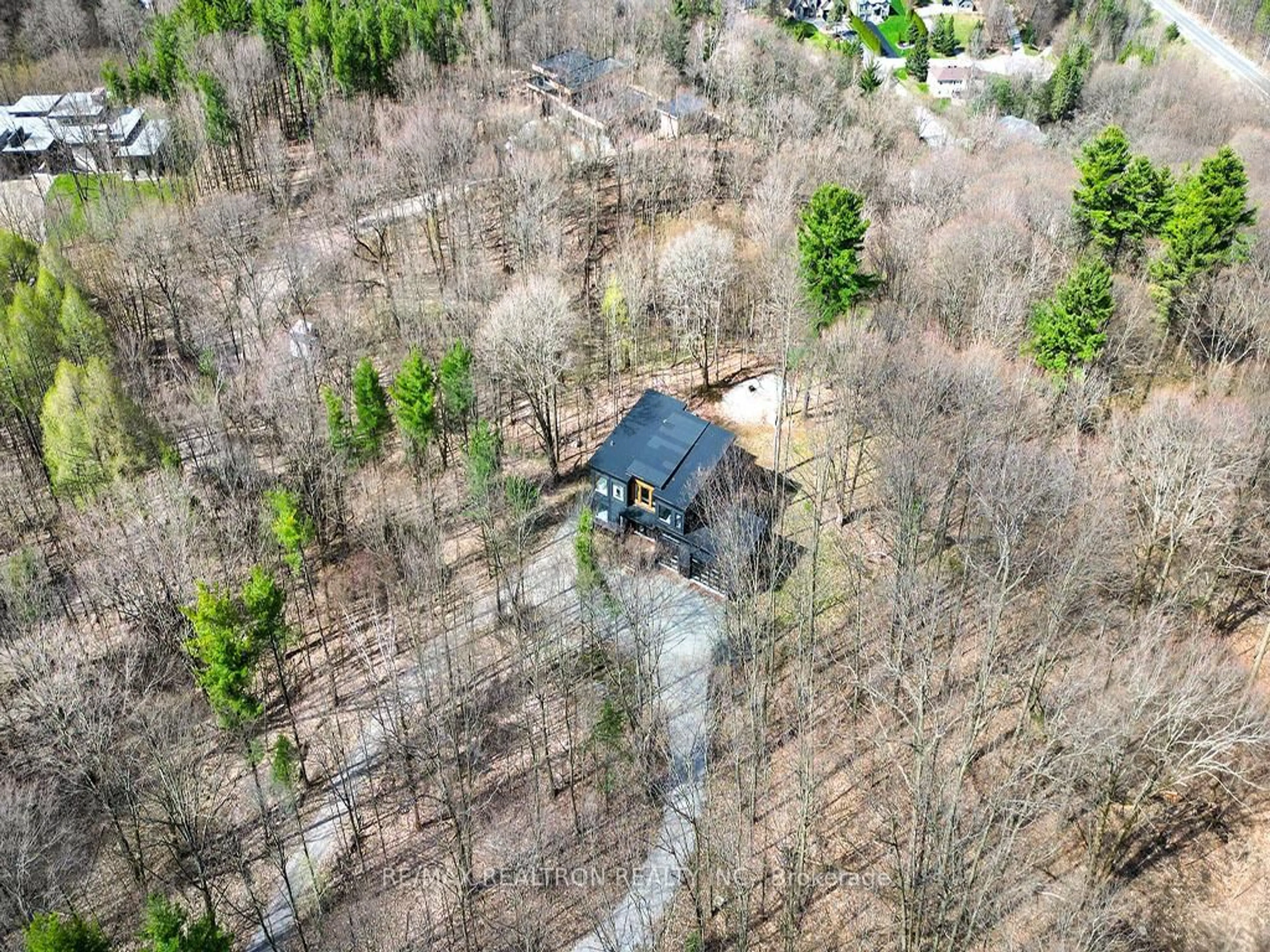 A pic from outside/outdoor area/front of a property/back of a property/a pic from drone, forest/trees view for 3328 4 Line, Oro-Medonte Ontario L0L 2L0