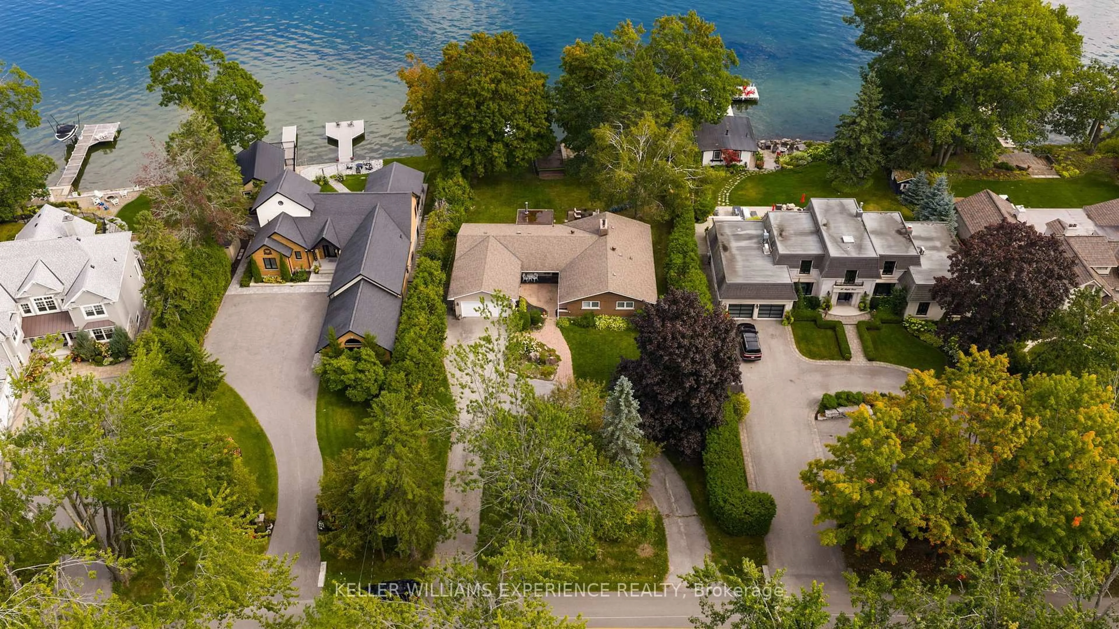 A pic from outside/outdoor area/front of a property/back of a property/a pic from drone, water/lake/river/ocean view for 18 Maple Dr, Orillia Ontario L3V 3W2
