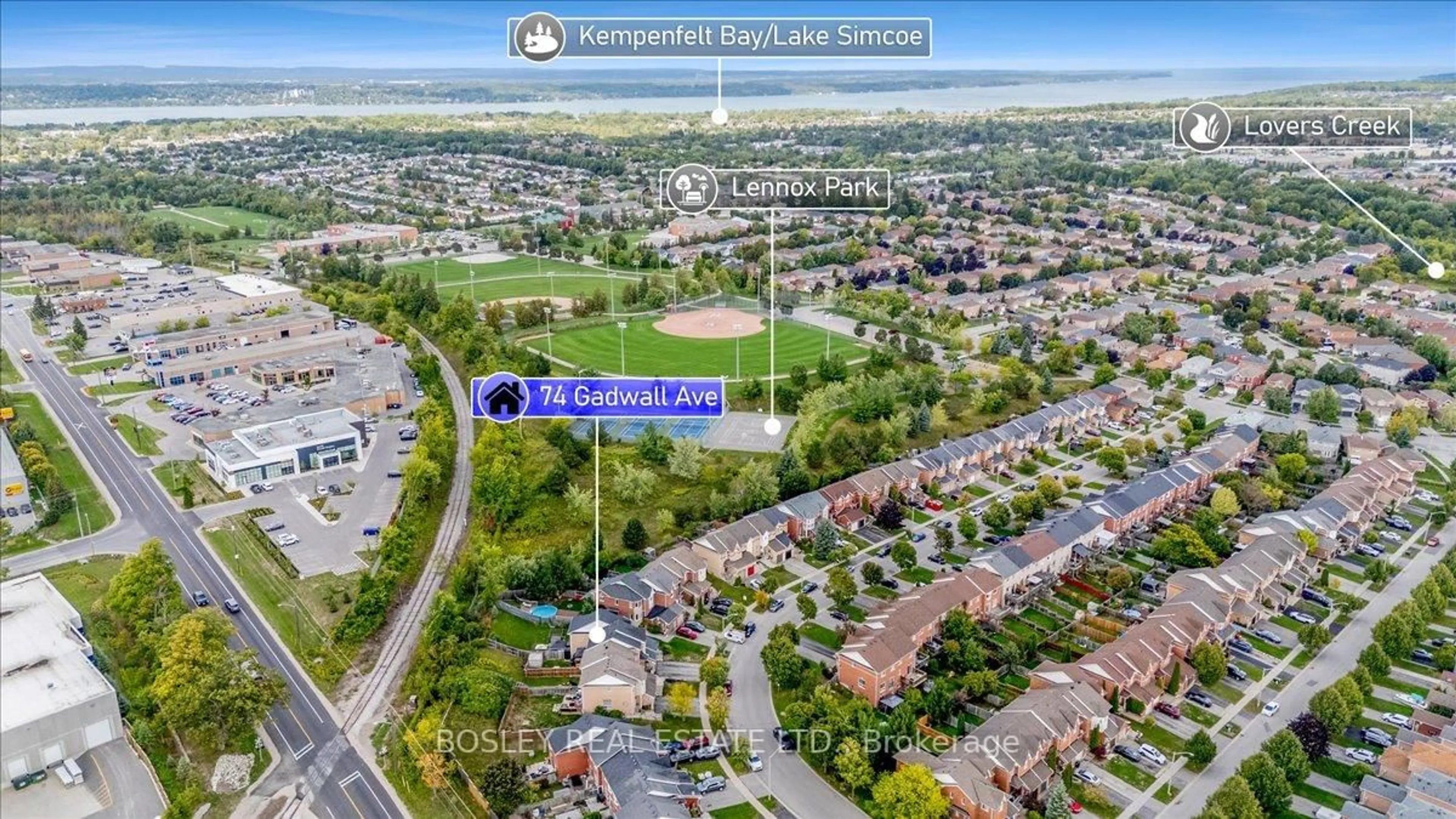 A pic from outside/outdoor area/front of a property/back of a property/a pic from drone, street for 74 Gadwall Ave, Barrie Ontario L4N 8X5