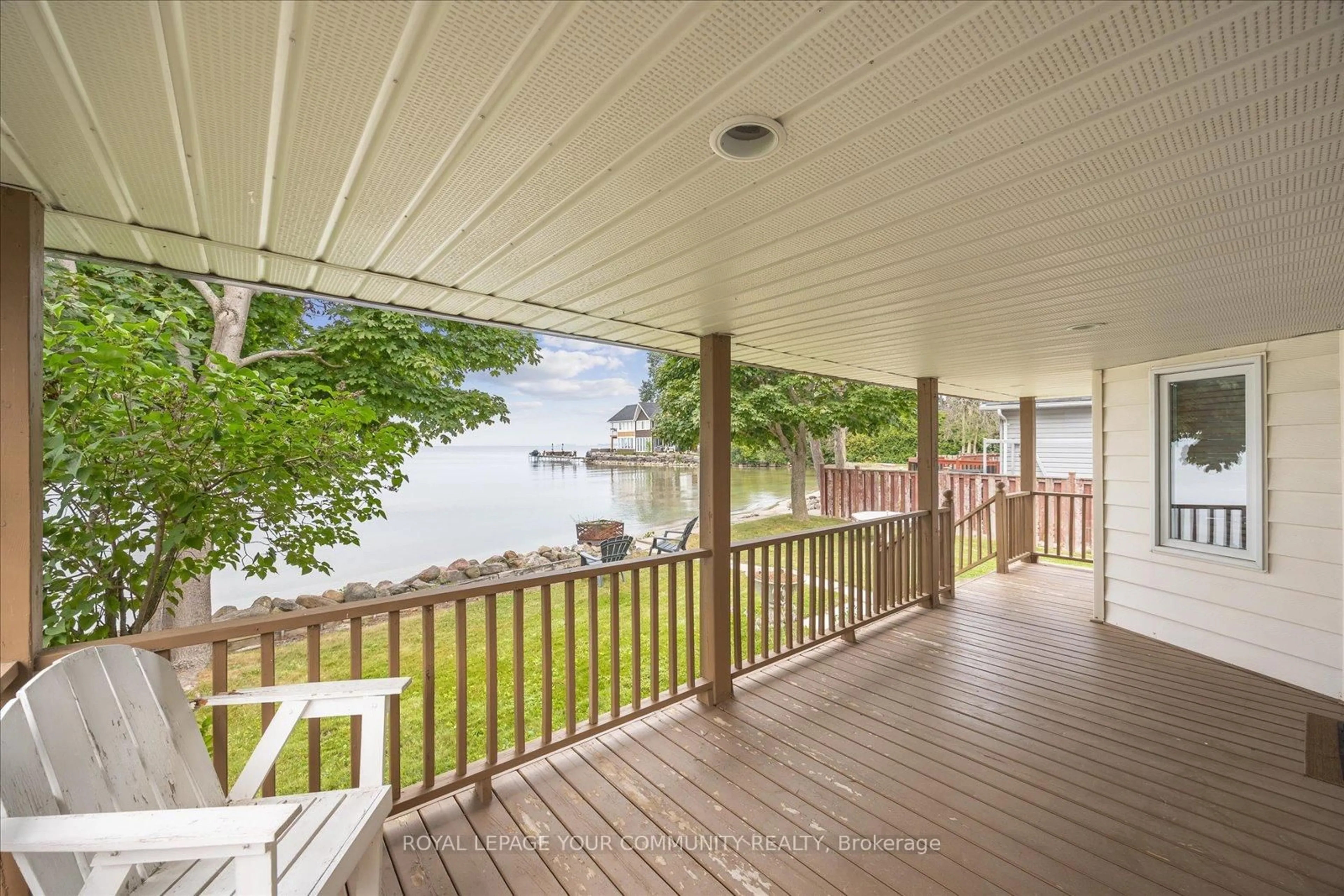 Patio, water/lake/river/ocean view for 2762 Lone Birch Tr, Ramara Ontario L0K 1B0