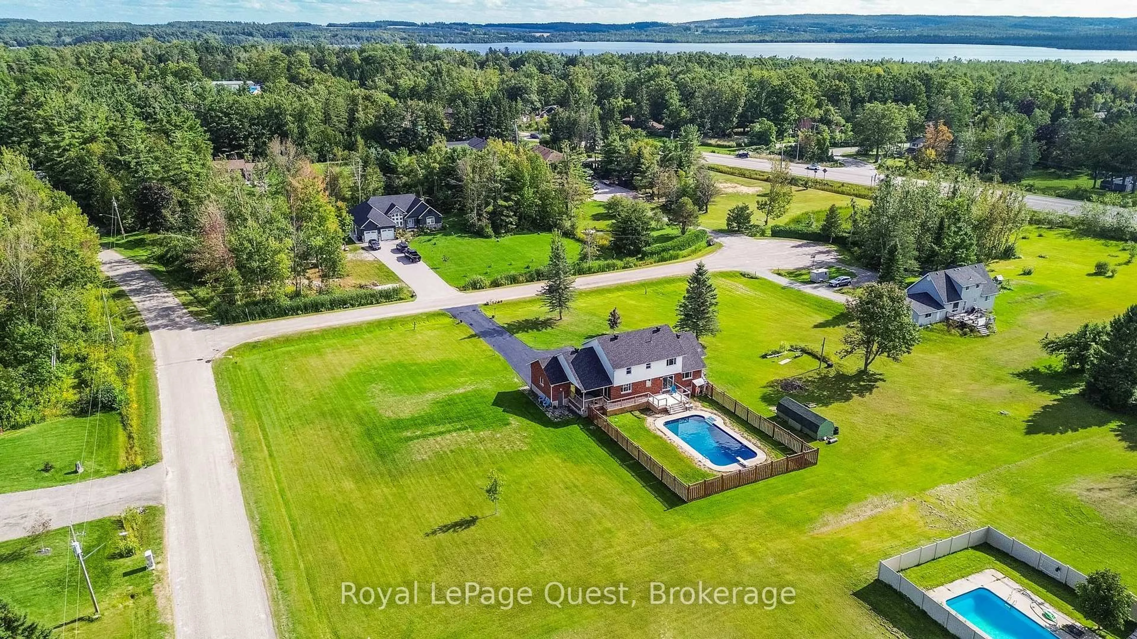A pic from outside/outdoor area/front of a property/back of a property/a pic from drone, water/lake/river/ocean view for 2070 Hawley Rd, Severn Ontario L3V 0X7