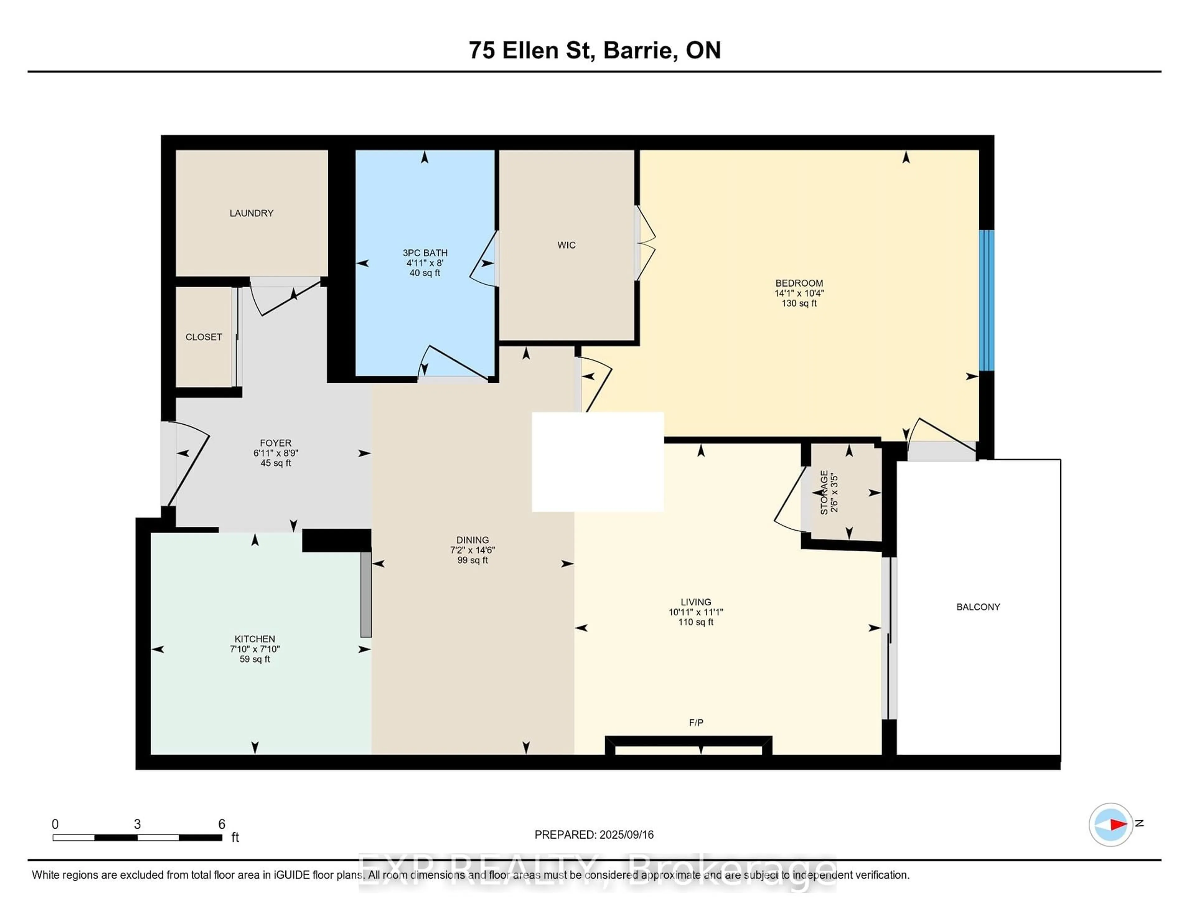 Floor plan for 75 Ellen St #906, Barrie Ontario L4N 7R6