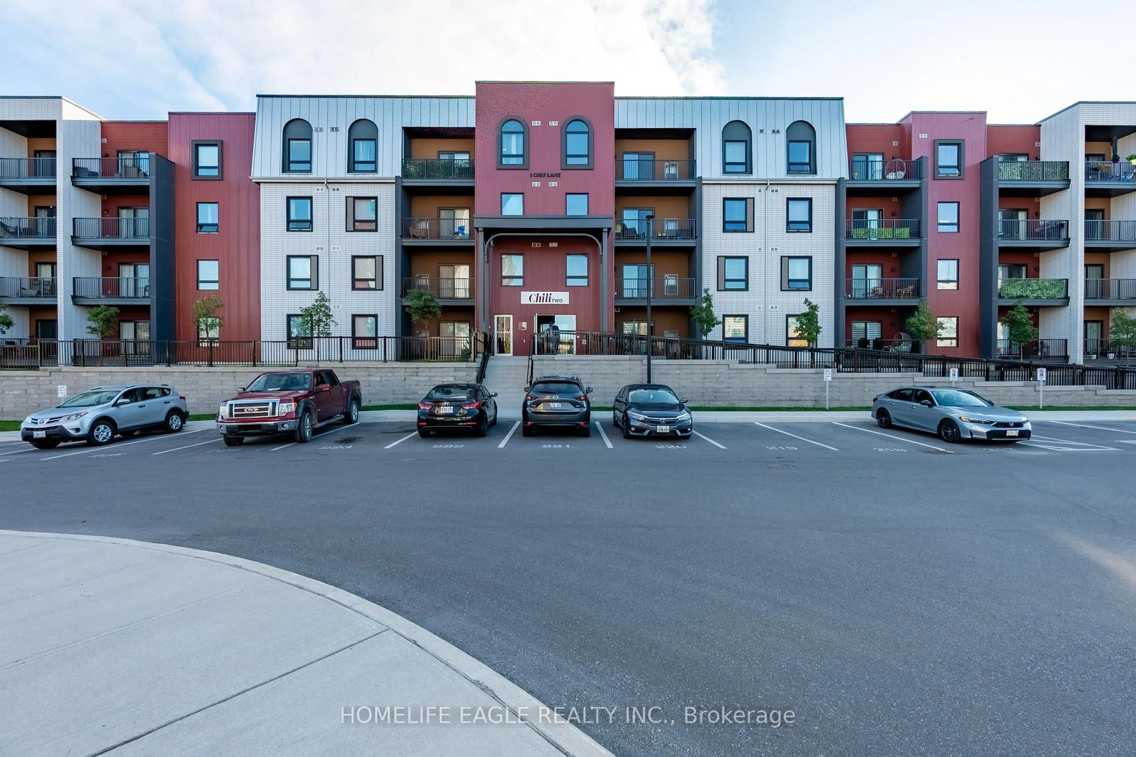 A pic from outside/outdoor area/front of a property/back of a property/a pic from drone, unknown for 1 Chef Lane #201, Barrie Ontario L9J 0T1