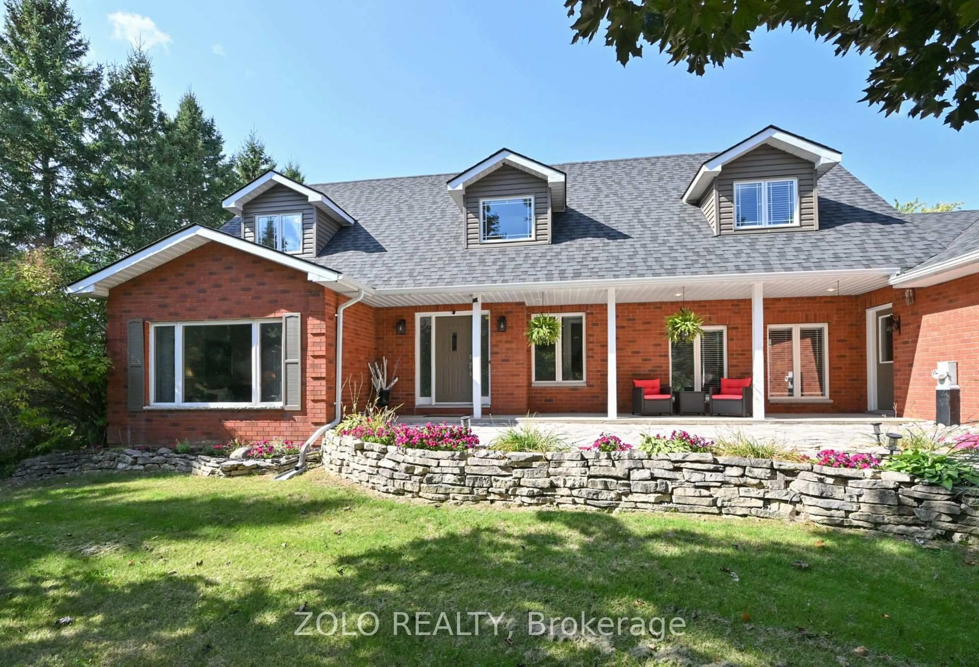 Home with brick exterior material, street for 2038 SNOW VALLEY Rd, Springwater Ontario L9X 1J6