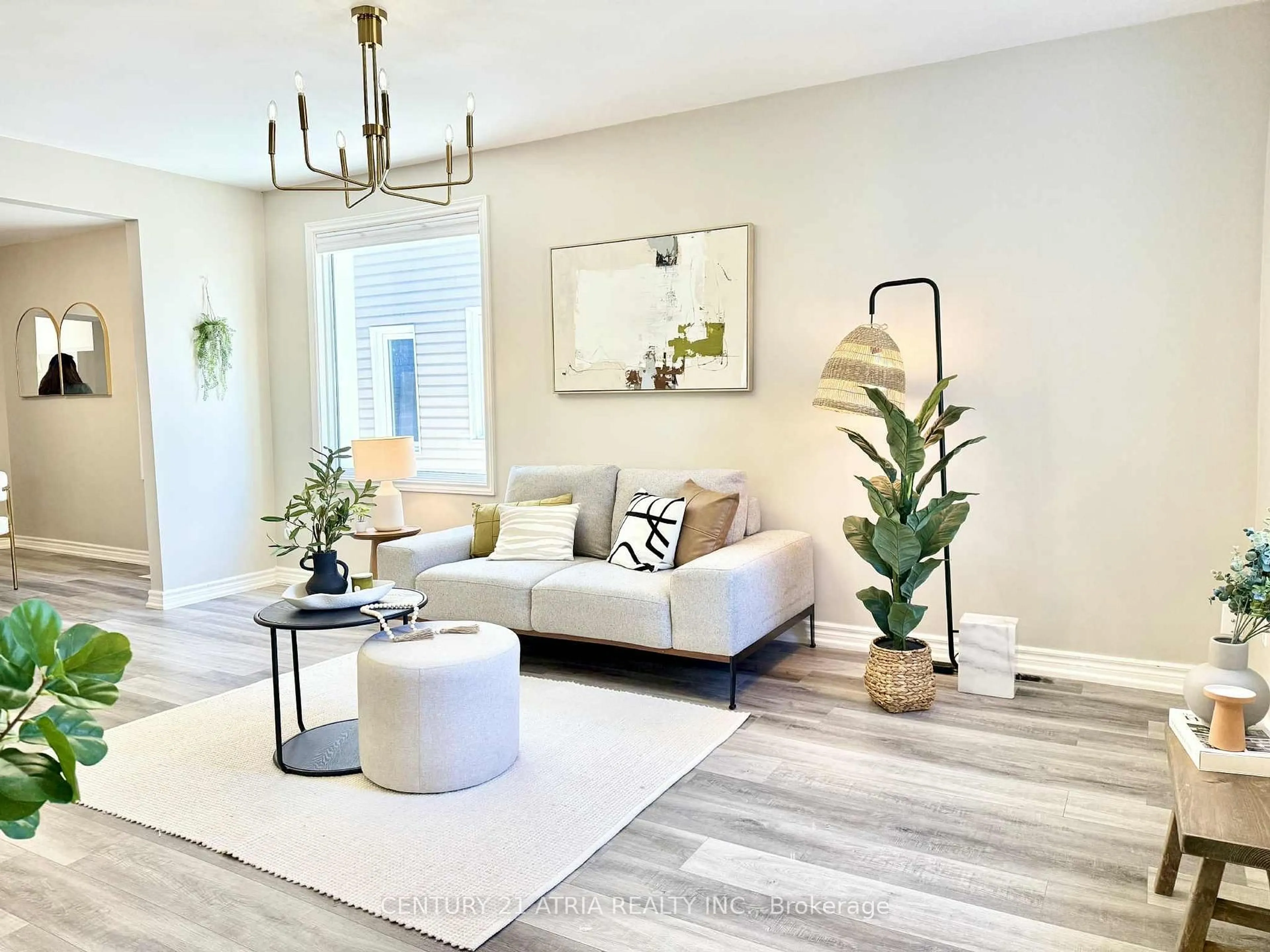 Living room with furniture, wood/laminate floor for 59 Park St, Barrie Ontario L4N 1H7