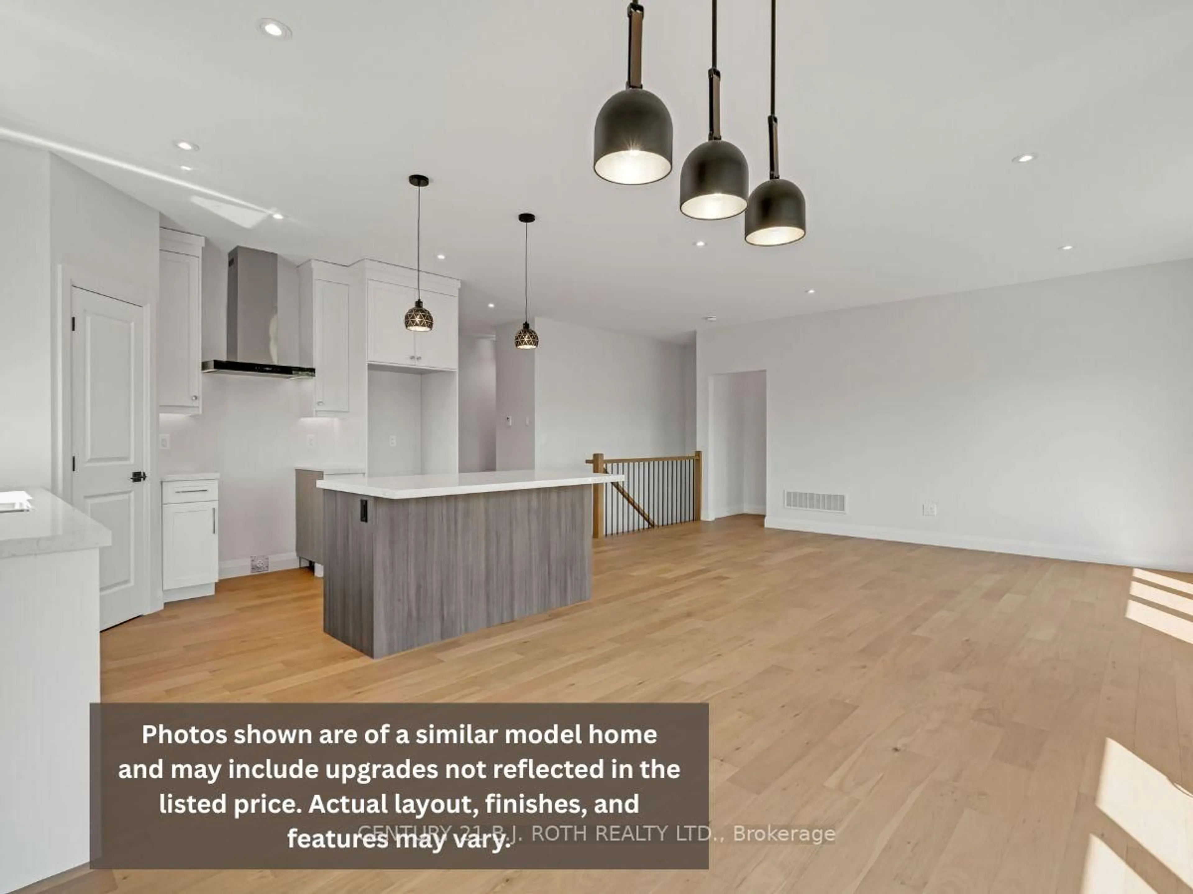 Open concept kitchen, wood/laminate floor for 27 Harold Ave, Severn Ontario L0K 1E0