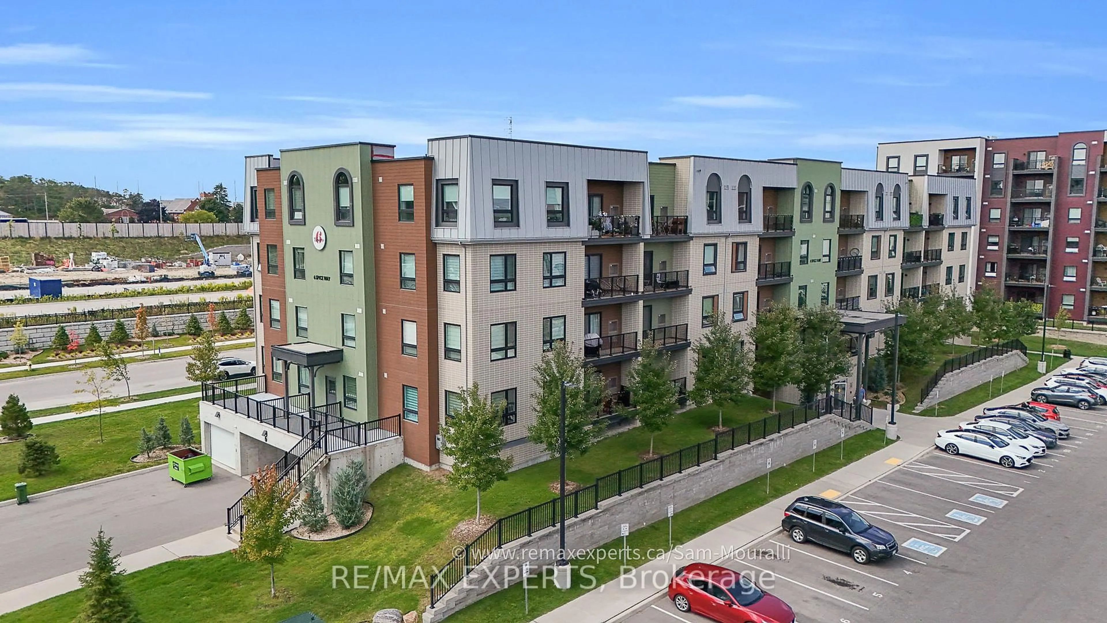 A pic from outside/outdoor area/front of a property/back of a property/a pic from drone, city buildings view from balcony for 6 Spice Way #207, Barrie Ontario L9J 0J9