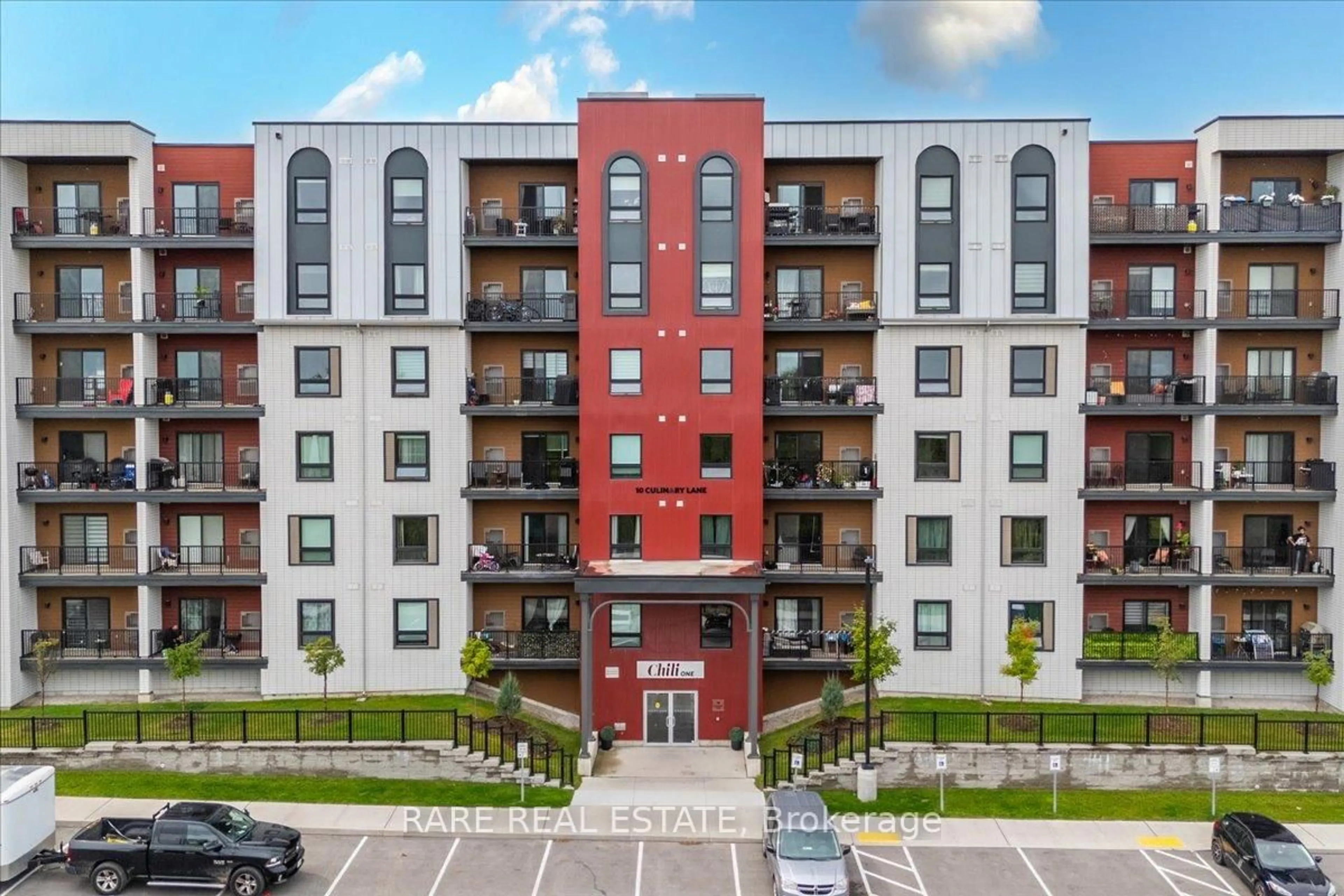 A pic from outside/outdoor area/front of a property/back of a property/a pic from drone, unknown for 10 Culinary Lane #405, Barrie Ontario L9J 0K2