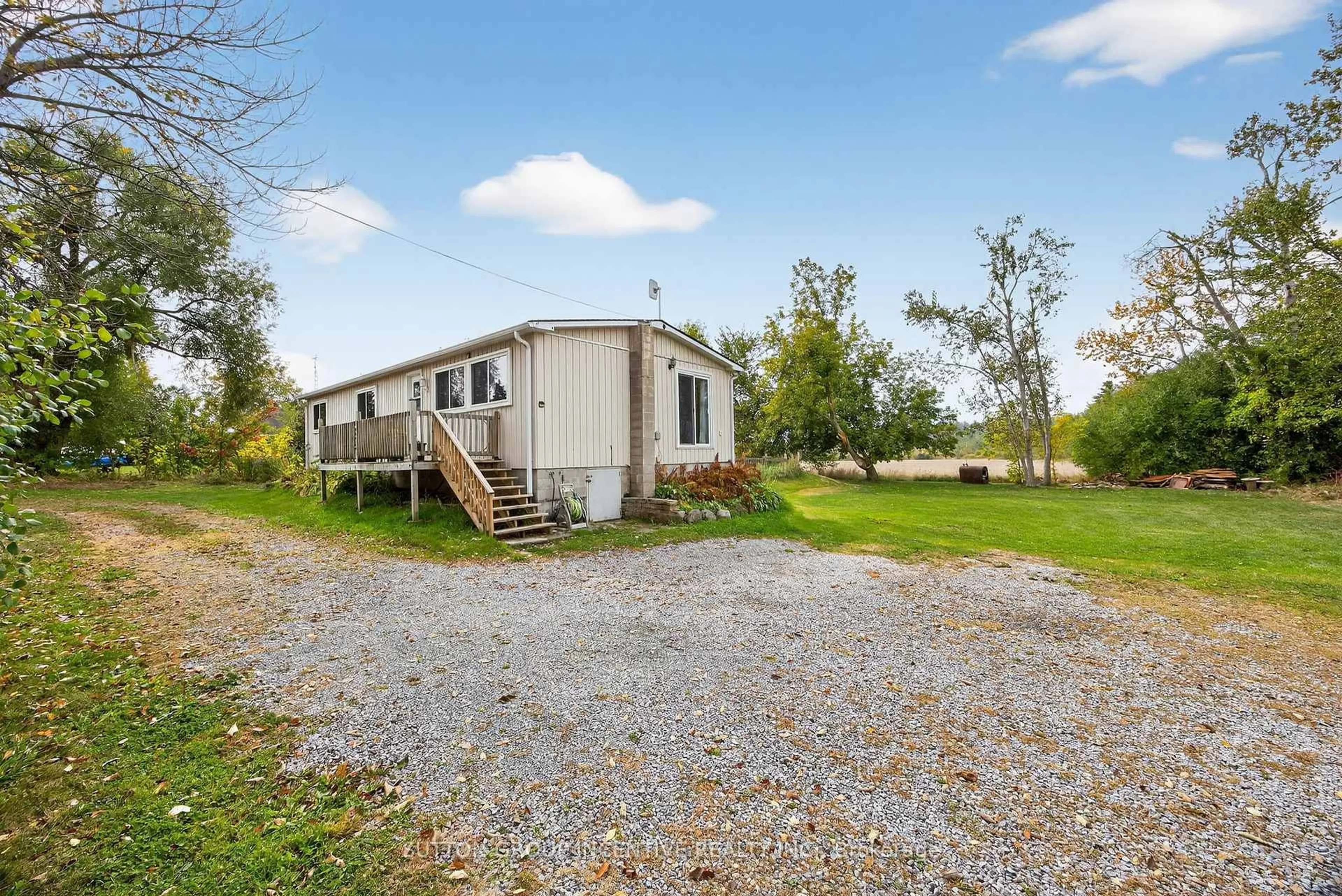 A pic from outside/outdoor area/front of a property/back of a property/a pic from drone, water/lake/river/ocean view for 4652 Plum Point Rd, Ramara Ontario L3V 0L4