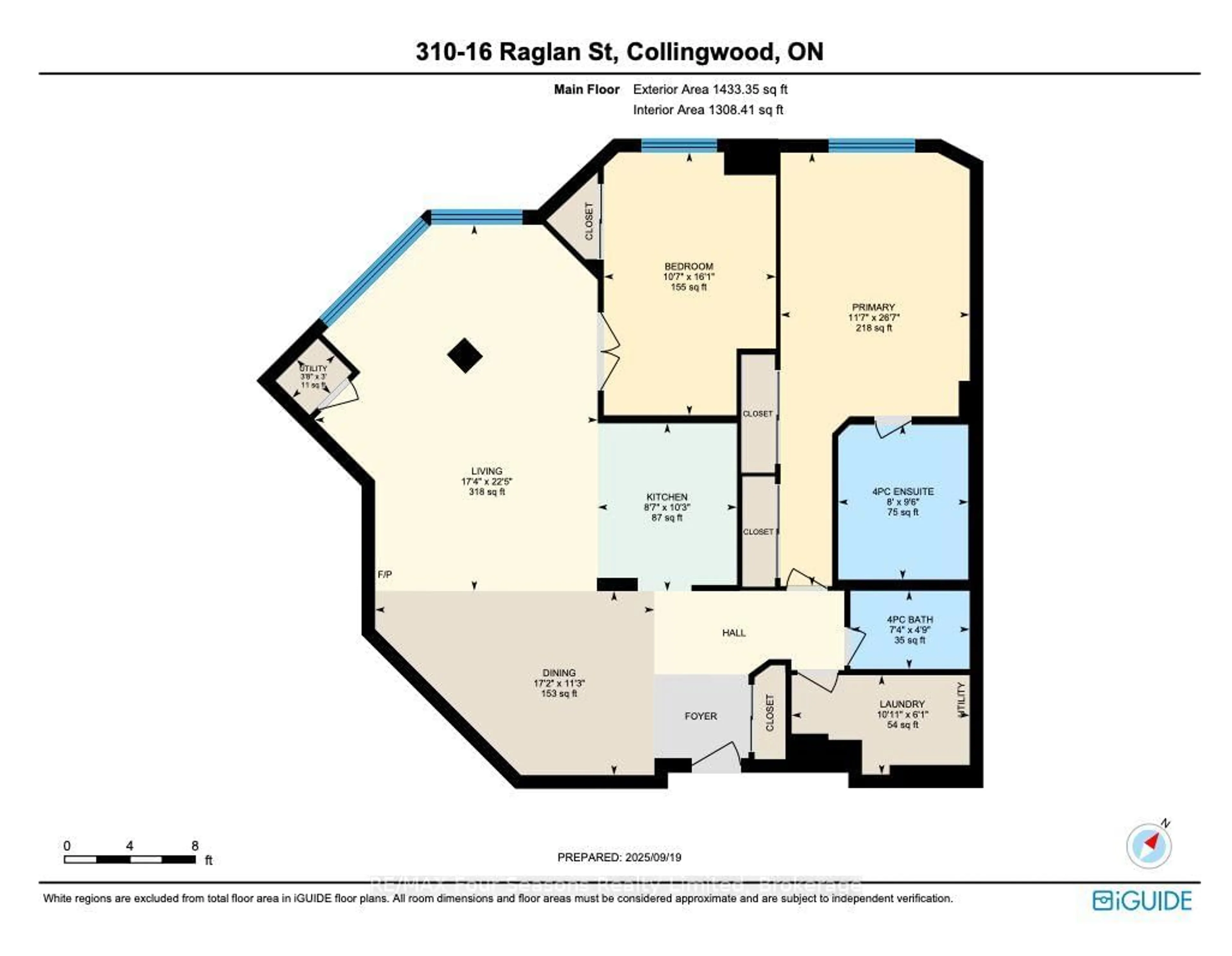 Floor plan for 16 Raglan St #310, Collingwood Ontario L9Y 4Y2