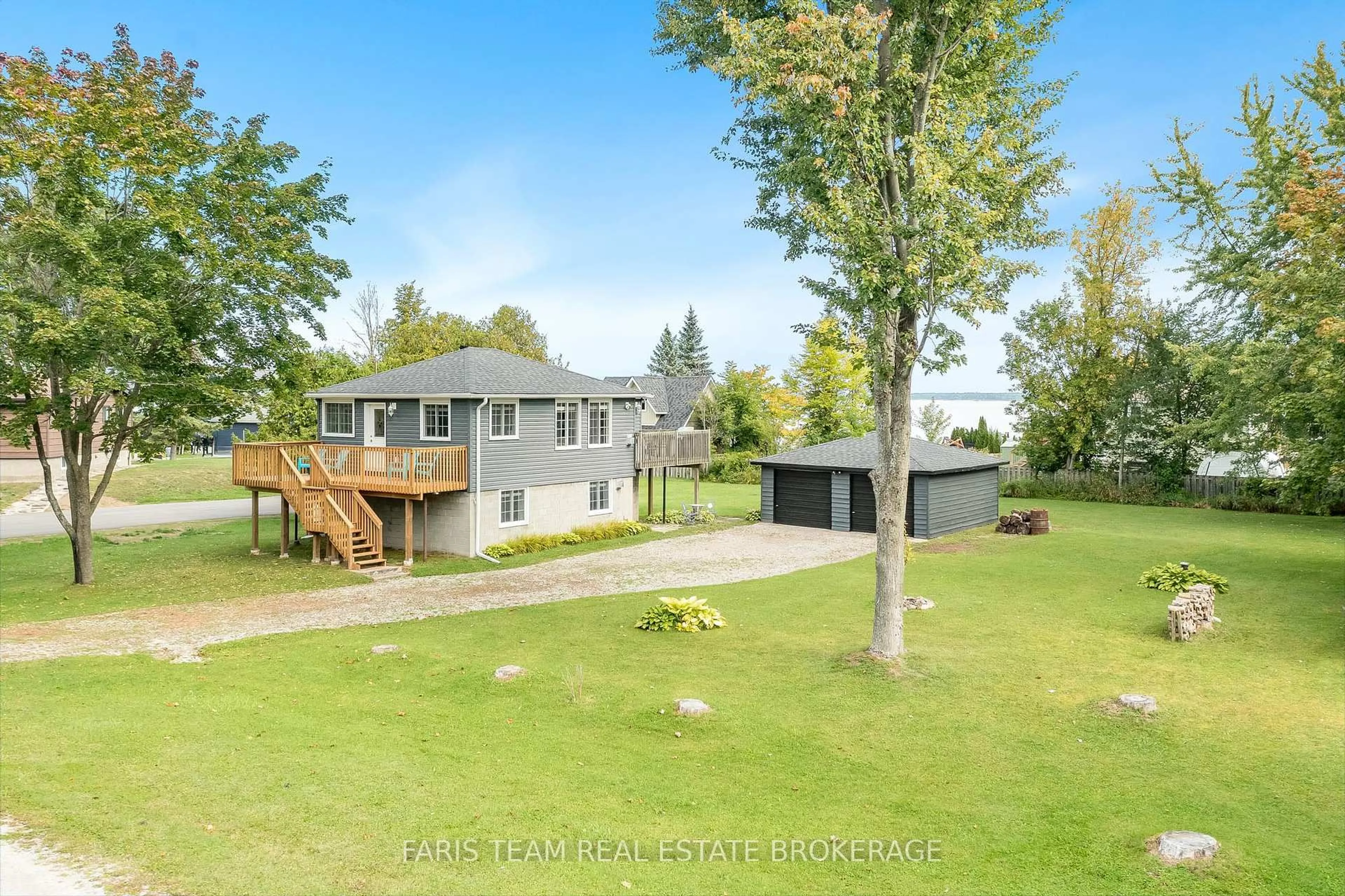 A pic from outside/outdoor area/front of a property/back of a property/a pic from drone, water/lake/river/ocean view for 11 Tanners Rd, Tay Ontario L0K 2C0