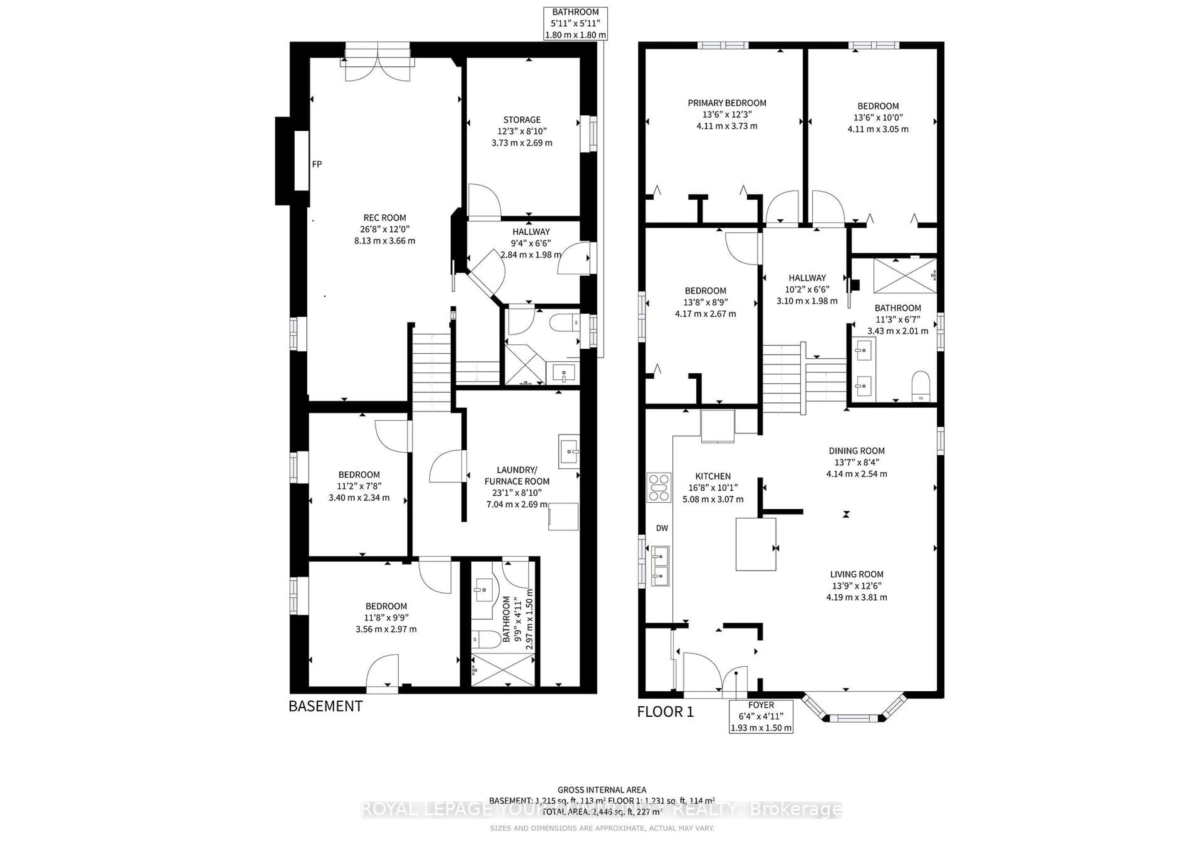 Floor plan for 2 Charlotte Crt, Barrie Ontario L4N 6B2