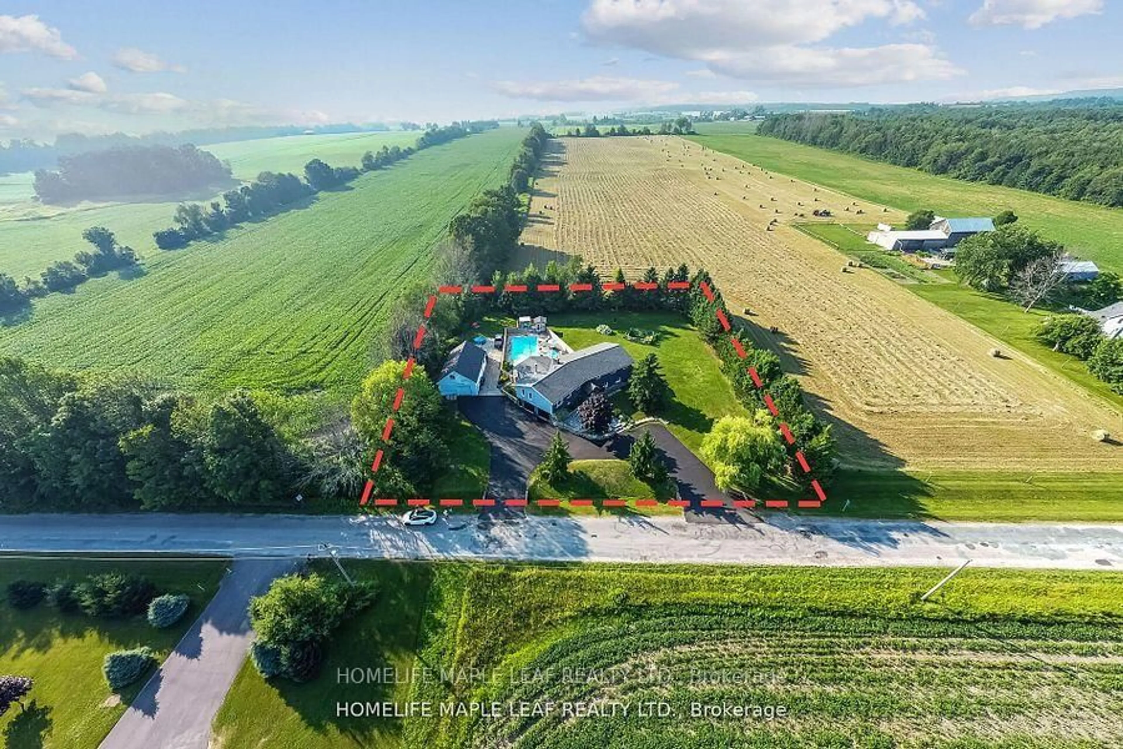 A pic from outside/outdoor area/front of a property/back of a property/a pic from drone, water/lake/river/ocean view for 560 Concession 15 Rd, Tiny Ontario L9M 0K4