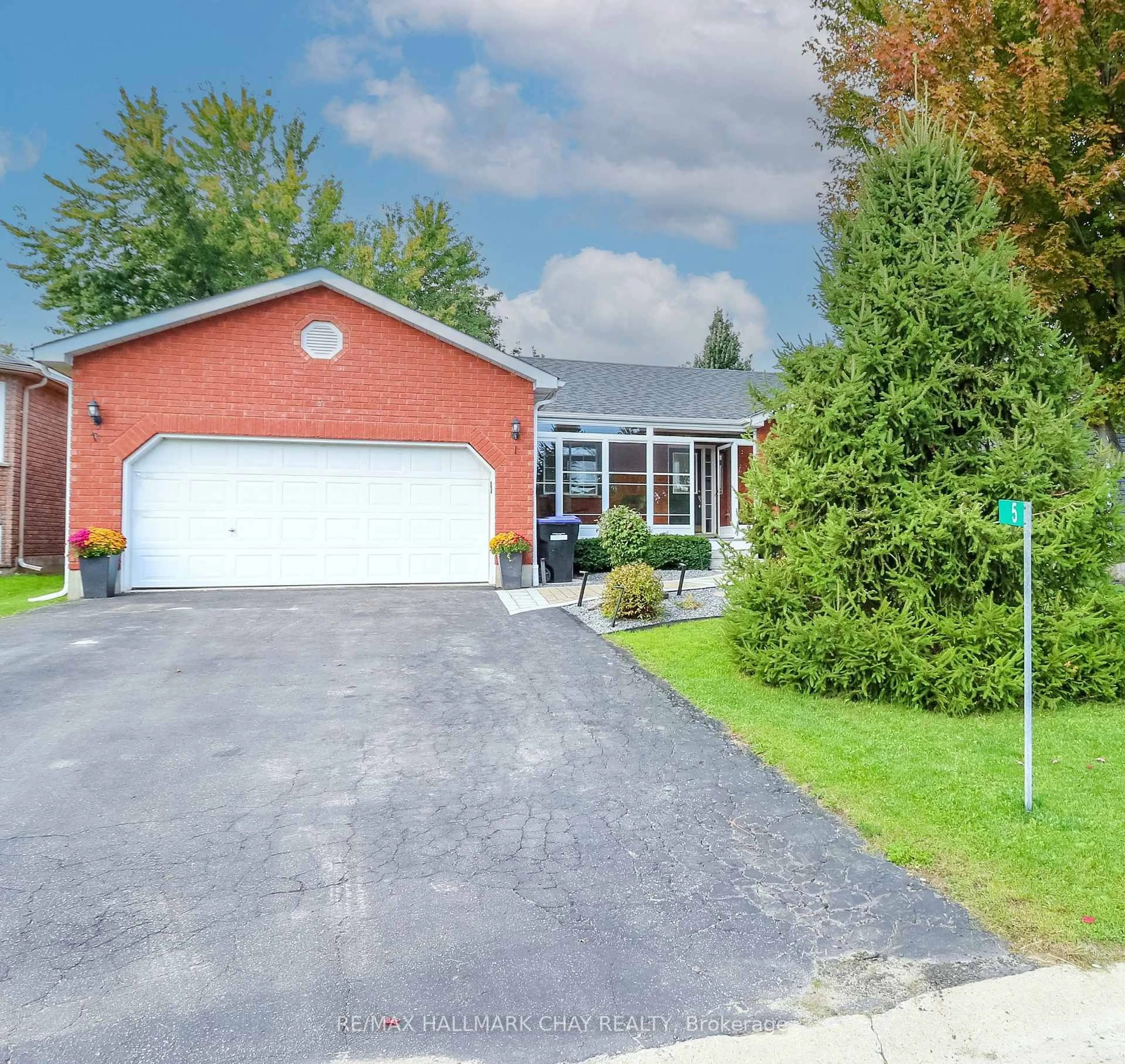 Home with brick exterior material, street for 5 Burton Cres, Springwater Ontario L0L 1P0