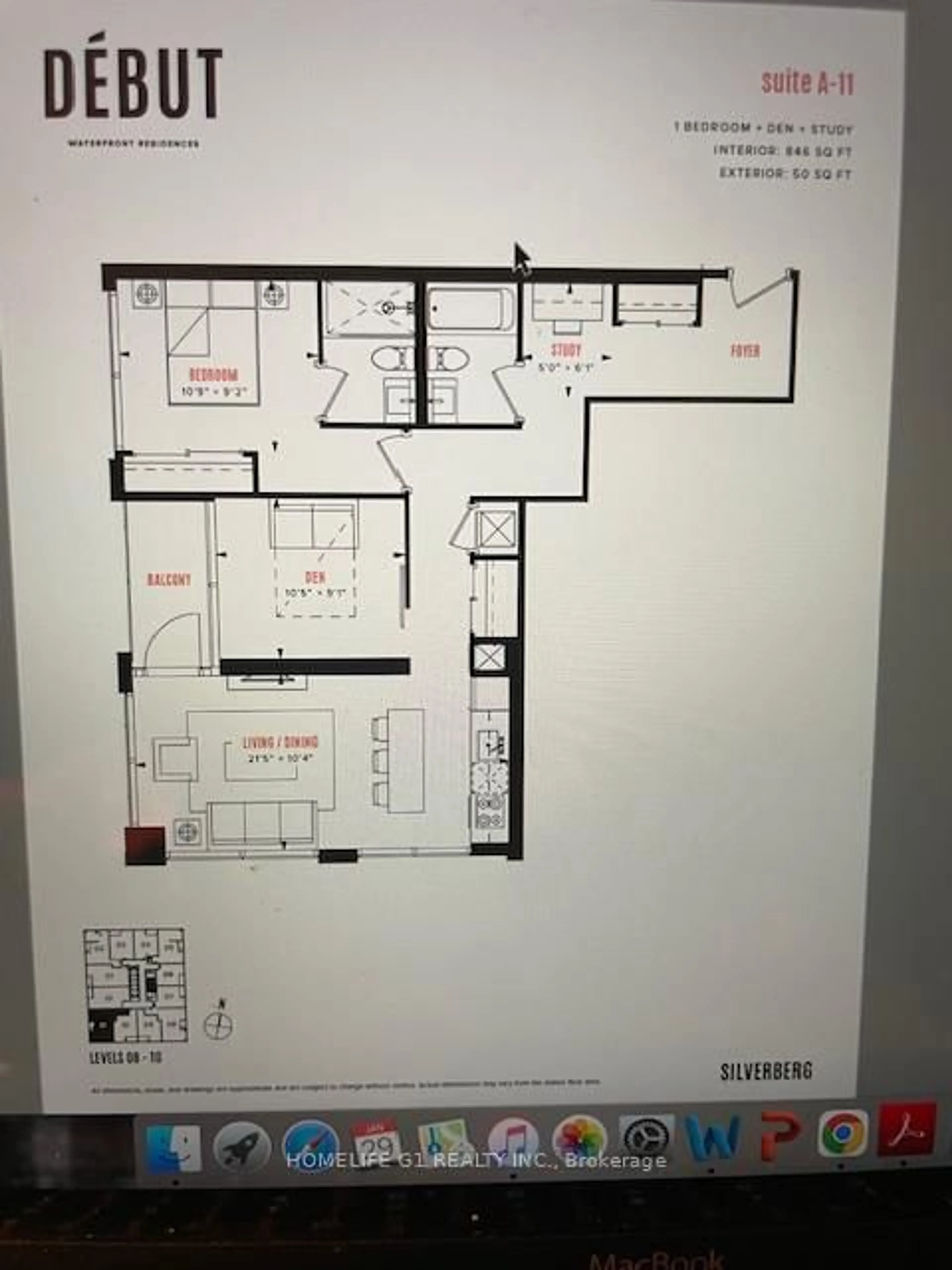 Floor plan for 39 Mary St #811, Barrie Ontario L4N 1S9