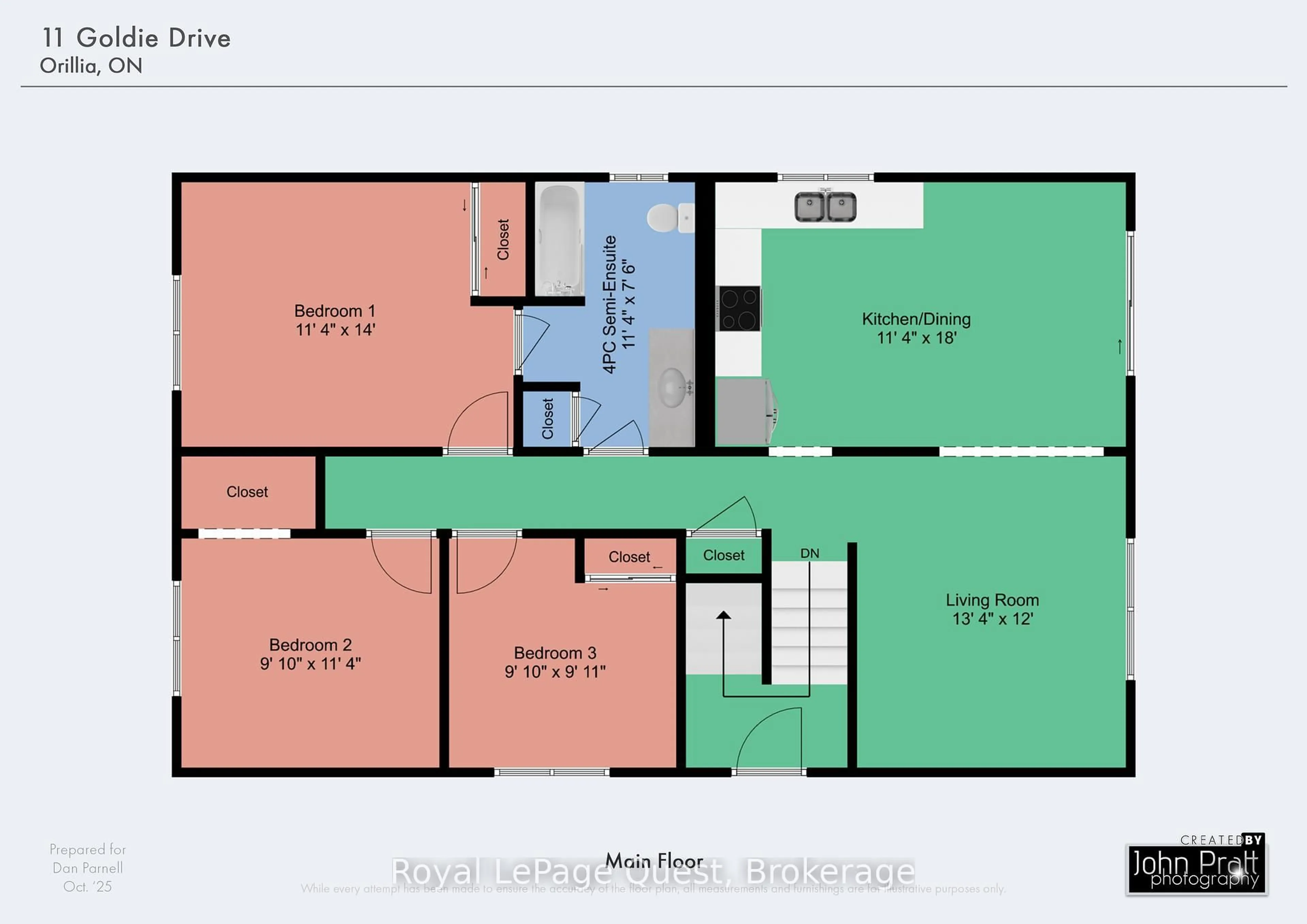 Floor plan for 11 Goldie Dr, Orillia Ontario L3V 2M9