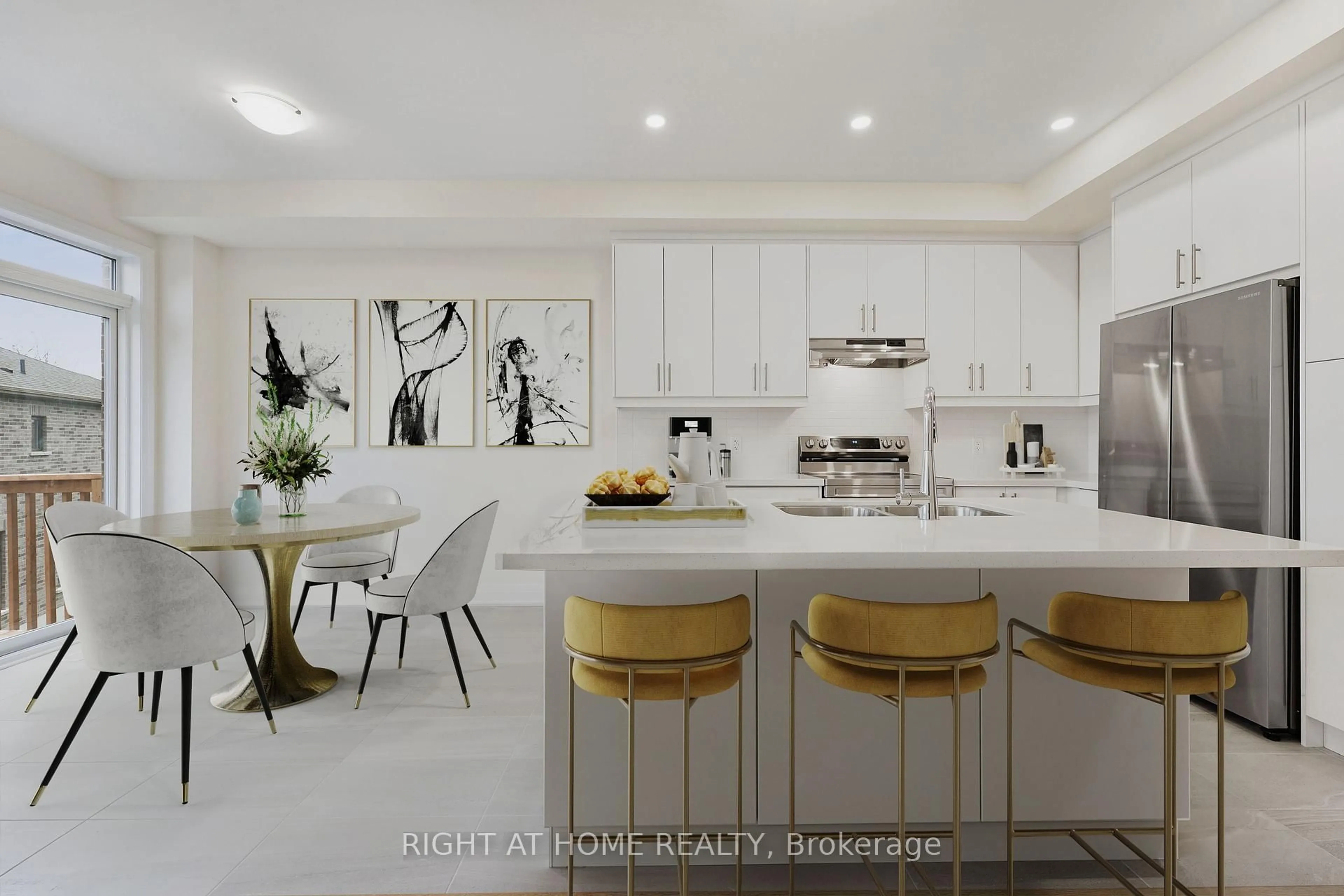 Contemporary kitchen, ceramic/tile floor for 52 Bearberry Rd, Springwater Ontario L9X 2E2