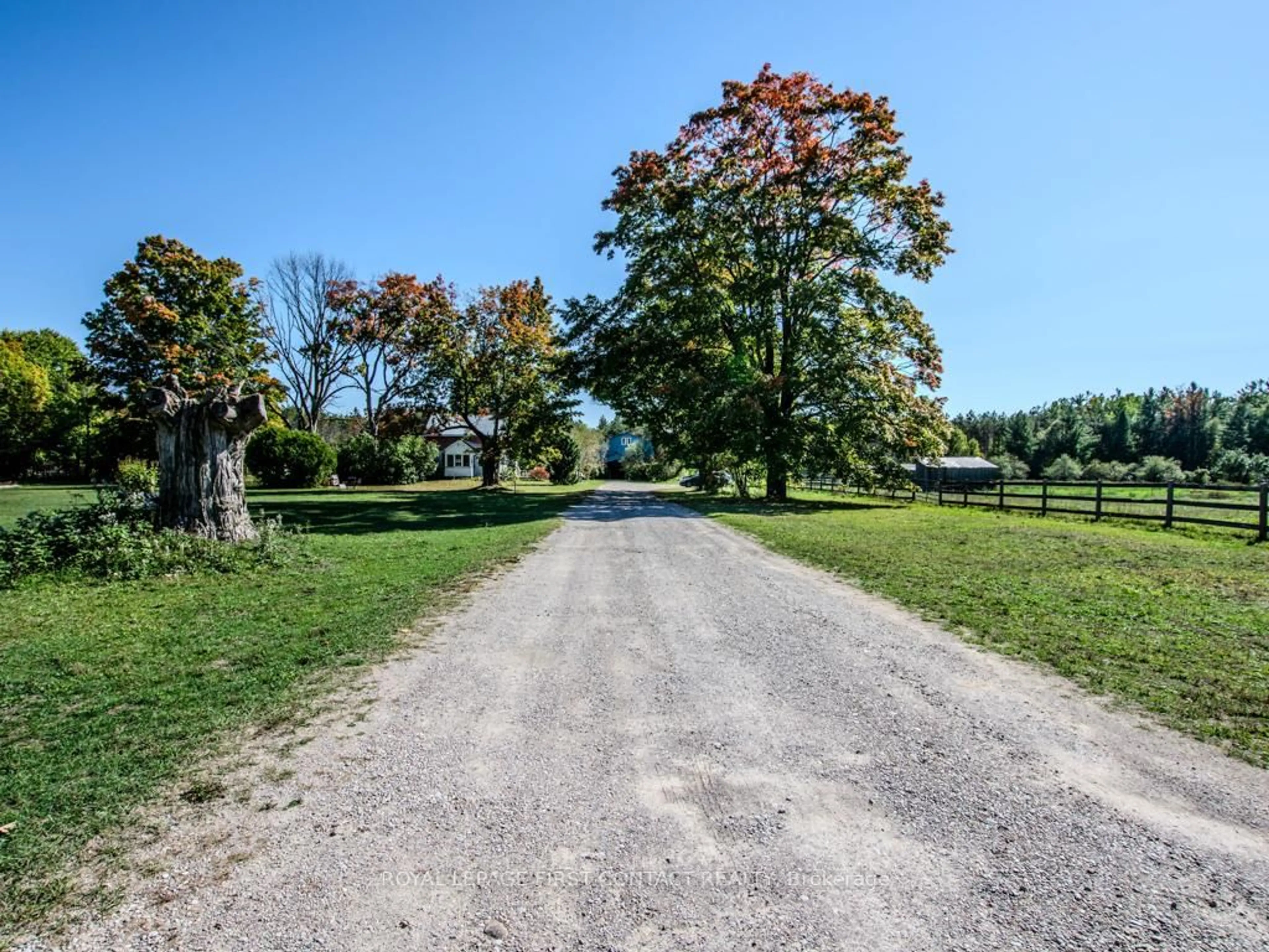 A pic from outside/outdoor area/front of a property/back of a property/a pic from drone, street for 2041 Flos 4 Rd, Springwater Ontario L0L 2K0