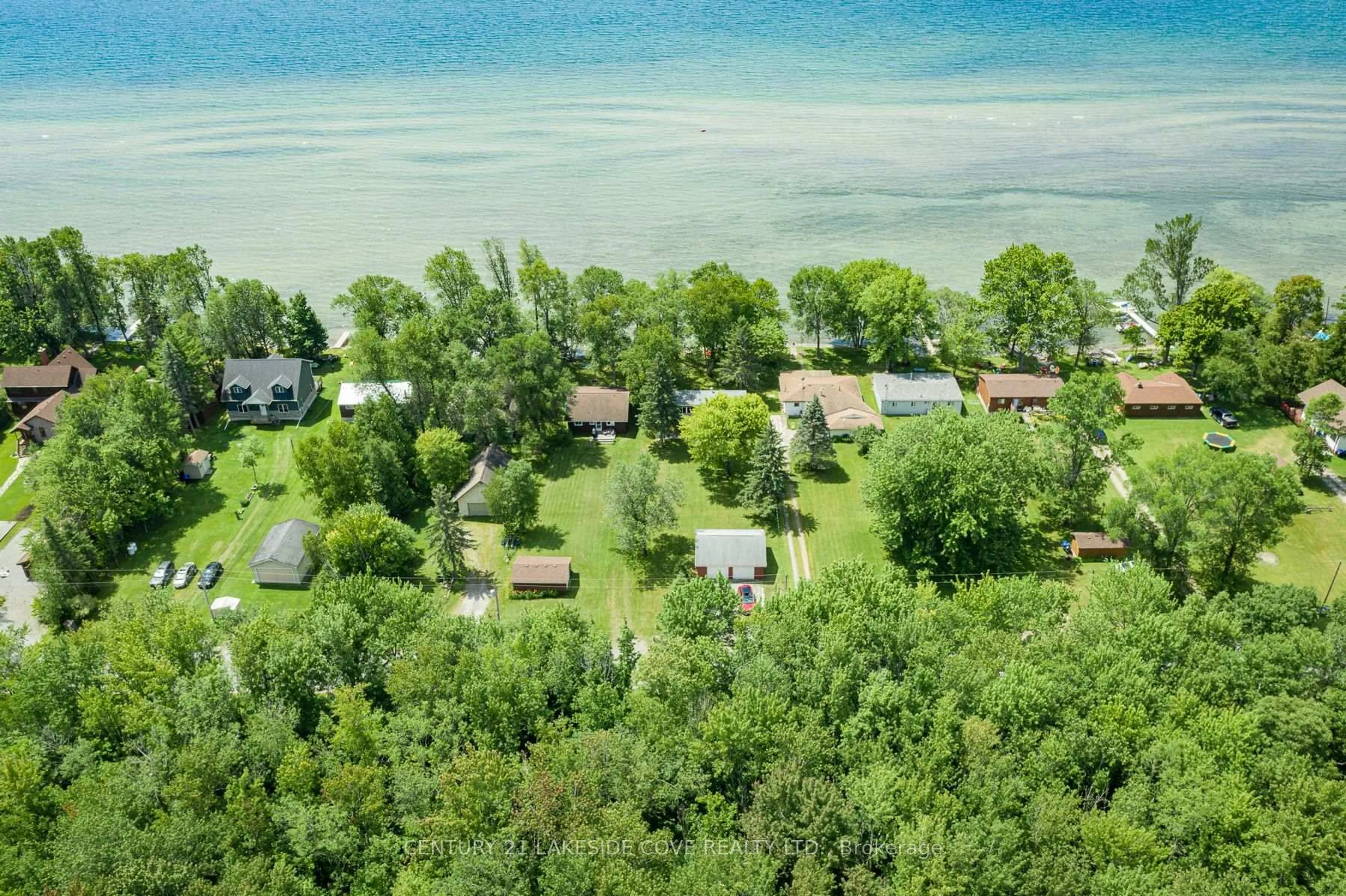 A pic from outside/outdoor area/front of a property/back of a property/a pic from drone, water/lake/river/ocean view for 3322 Amilia Dr, Ramara Ontario L0K 1B0