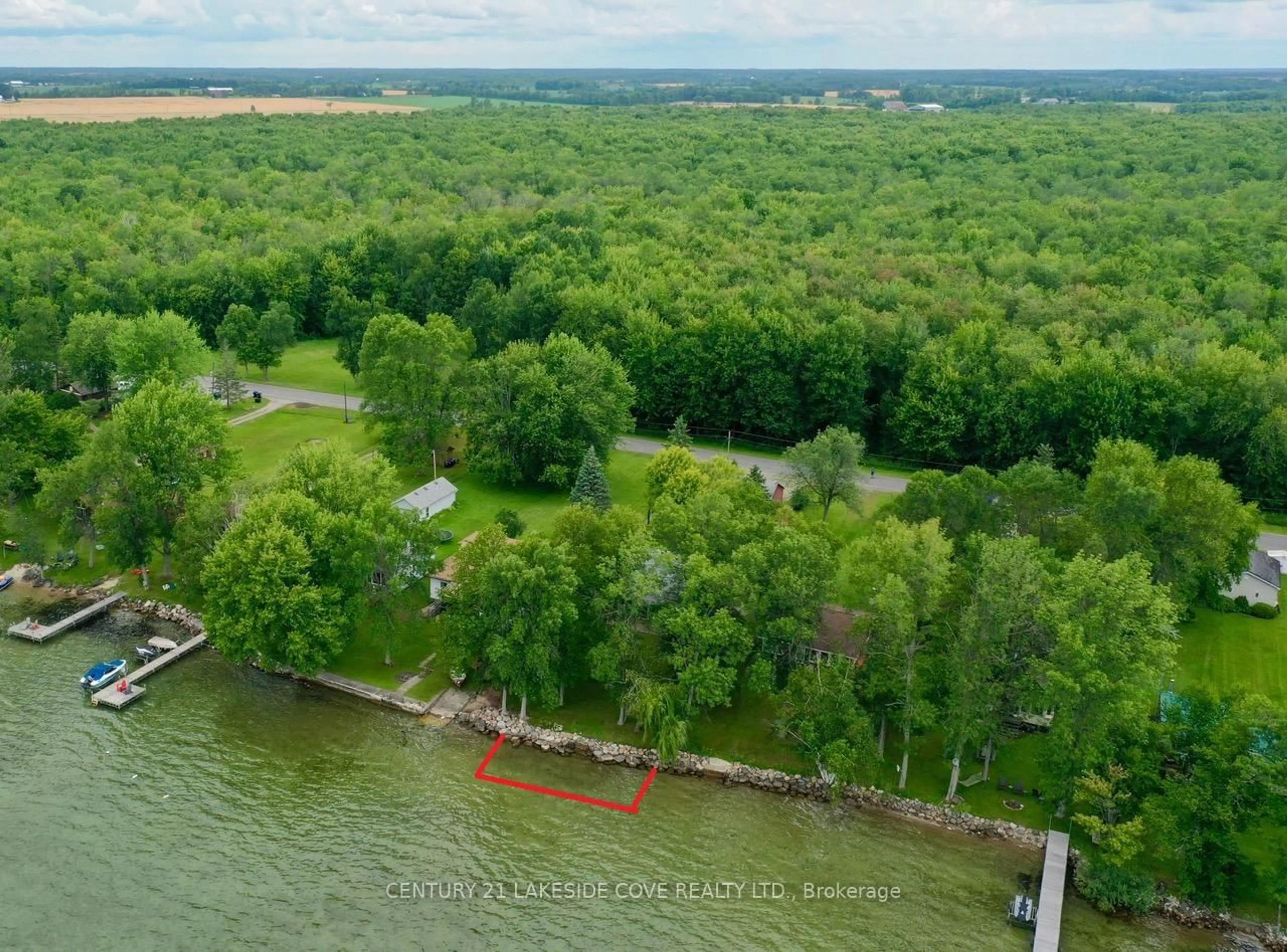 A pic from outside/outdoor area/front of a property/back of a property/a pic from drone, water/lake/river/ocean view for 3322 Amilia Dr, Ramara Ontario L0K 1B0