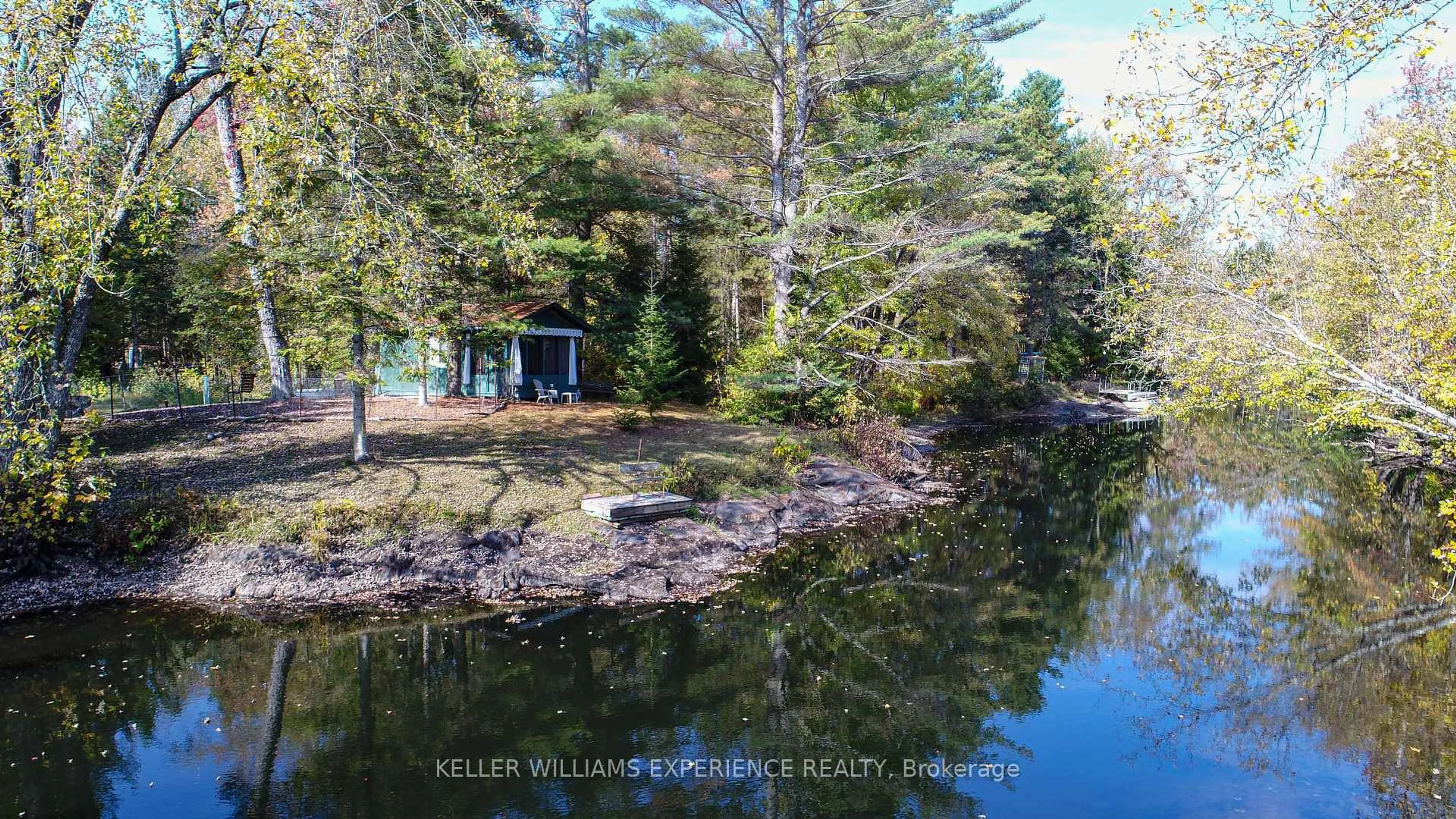 A pic from outside/outdoor area/front of a property/back of a property/a pic from drone, water/lake/river/ocean view for 6519 Pioneer Village Lane, Ramara Ontario L0K 1W0