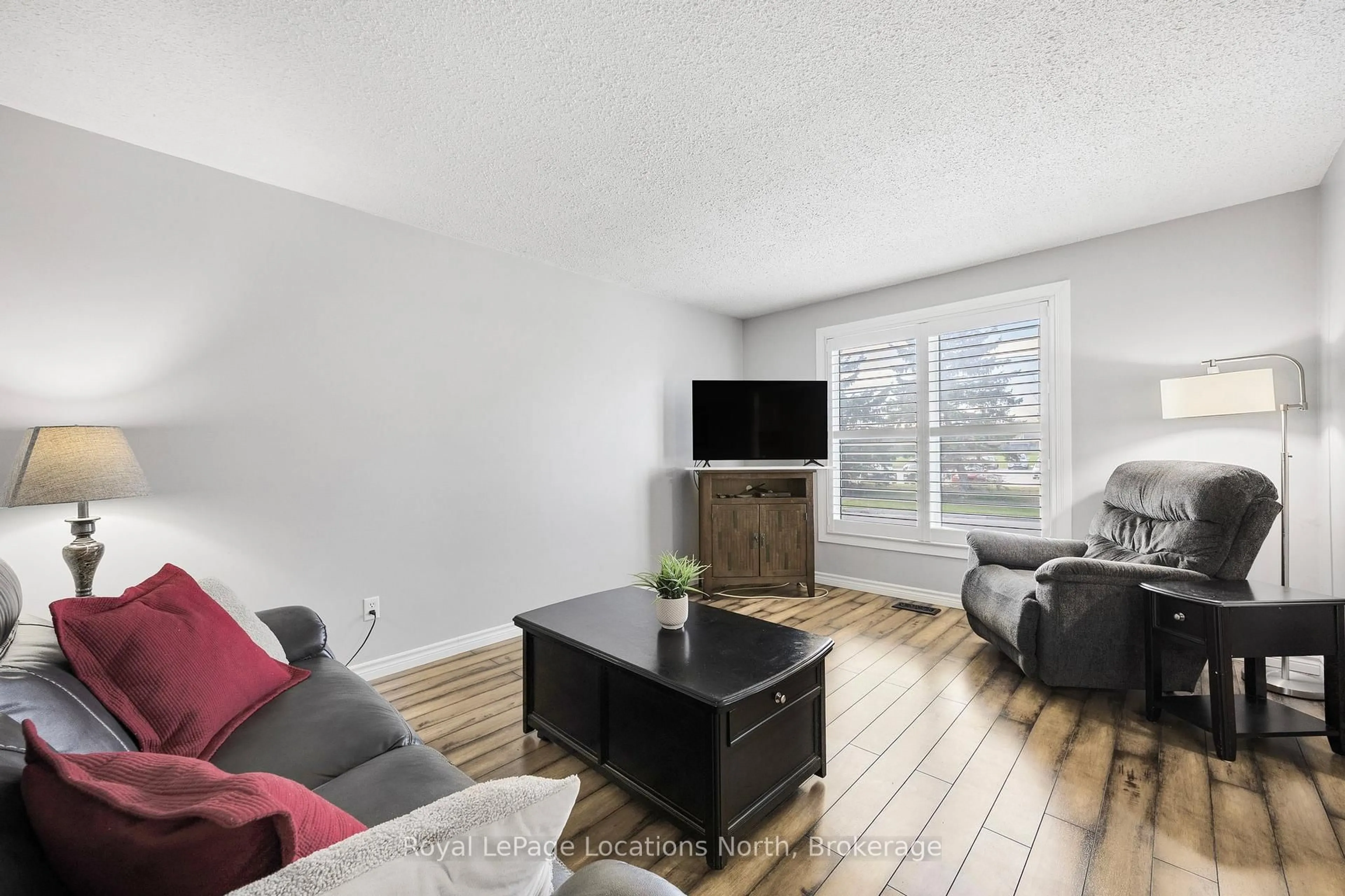 Living room with furniture, wood/laminate floor for 163 Collins St, Collingwood Ontario L9Y 4L7