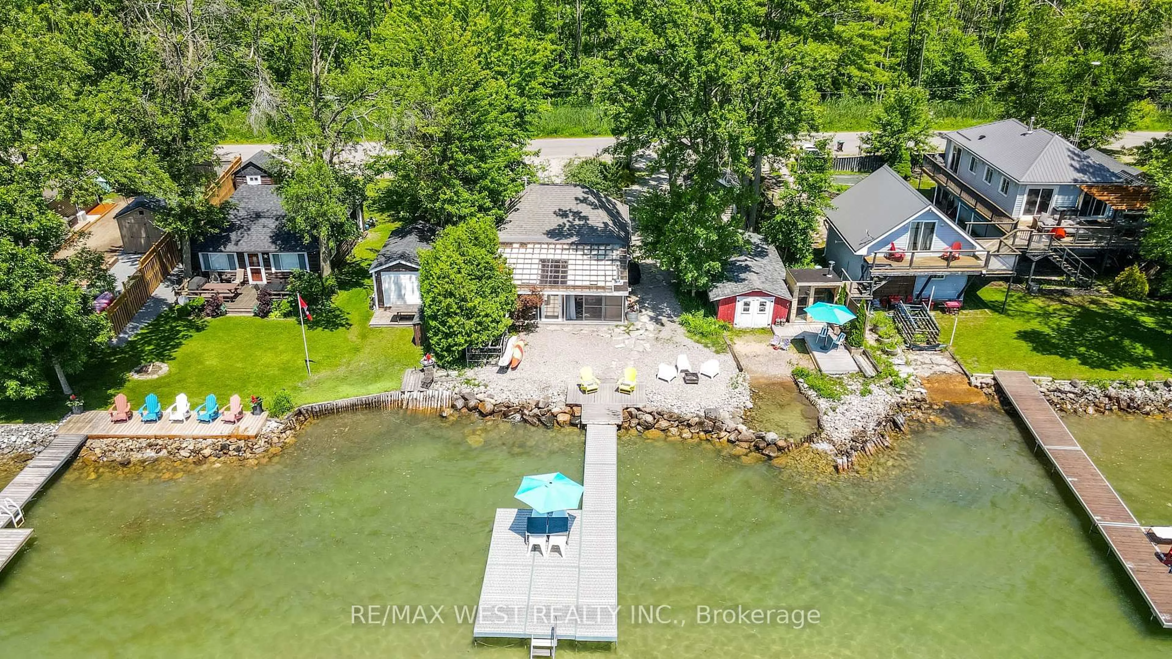A pic from outside/outdoor area/front of a property/back of a property/a pic from drone, water/lake/river/ocean view for 3756 Glenrest Dr, Ramara Ontario L0K 1B0