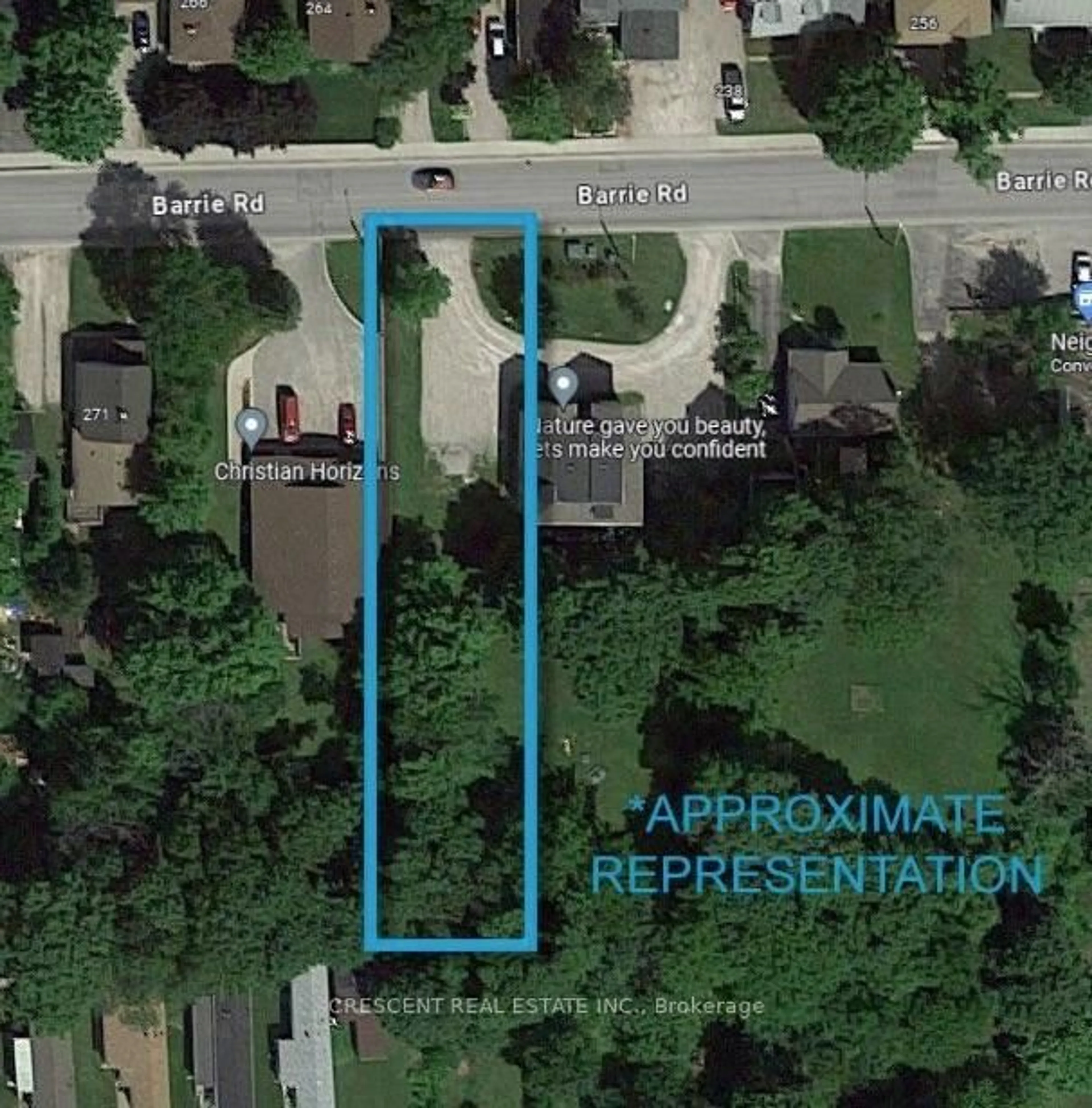 A pic from outside/outdoor area/front of a property/back of a property/a pic from drone, street for 267 Barrie Rd, Orillia Ontario L3V 2R4