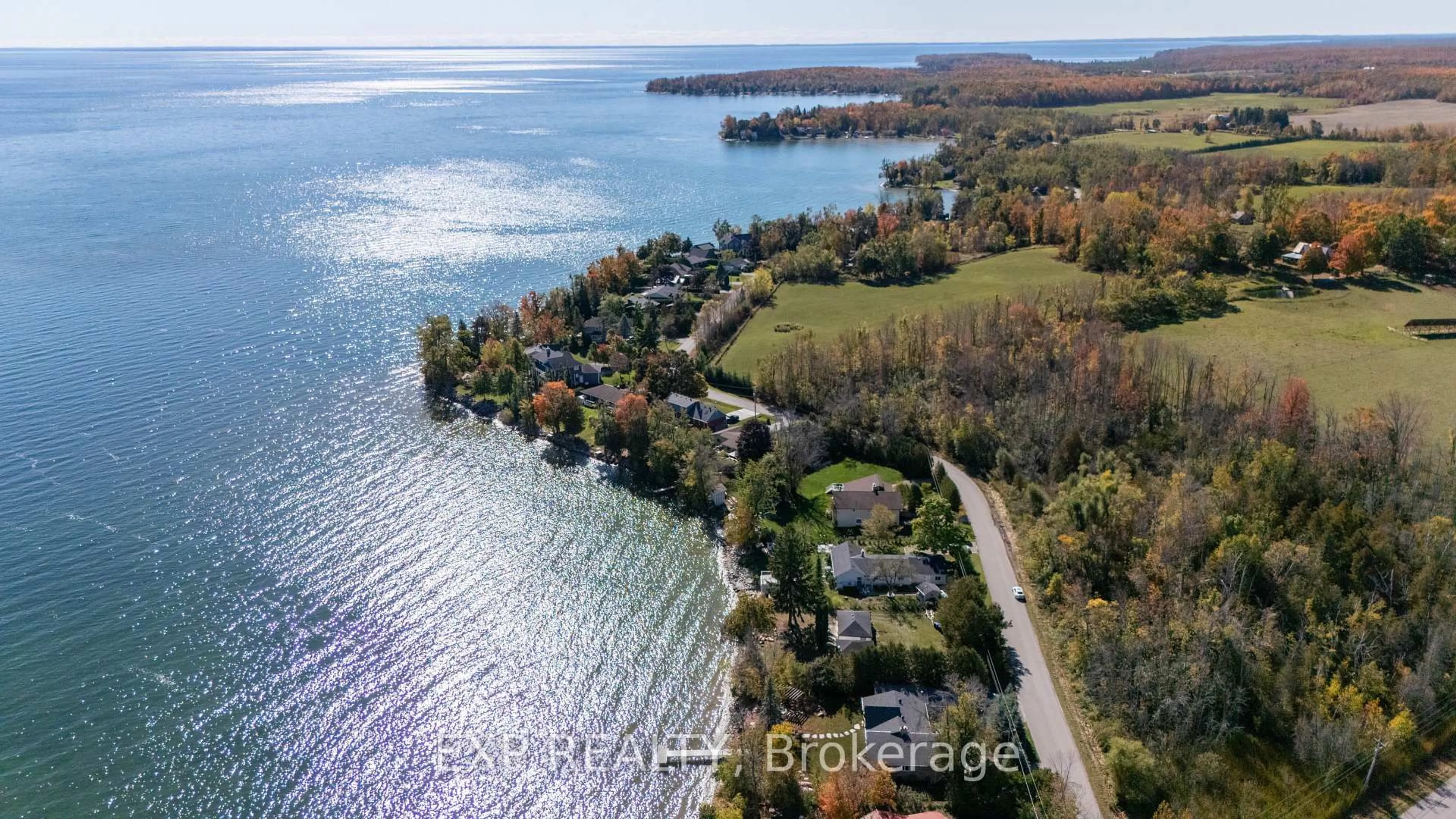 A pic from outside/outdoor area/front of a property/back of a property/a pic from drone, water/lake/river/ocean view for 255 Moon Point Dr, Oro-Medonte Ontario L3V 0R8
