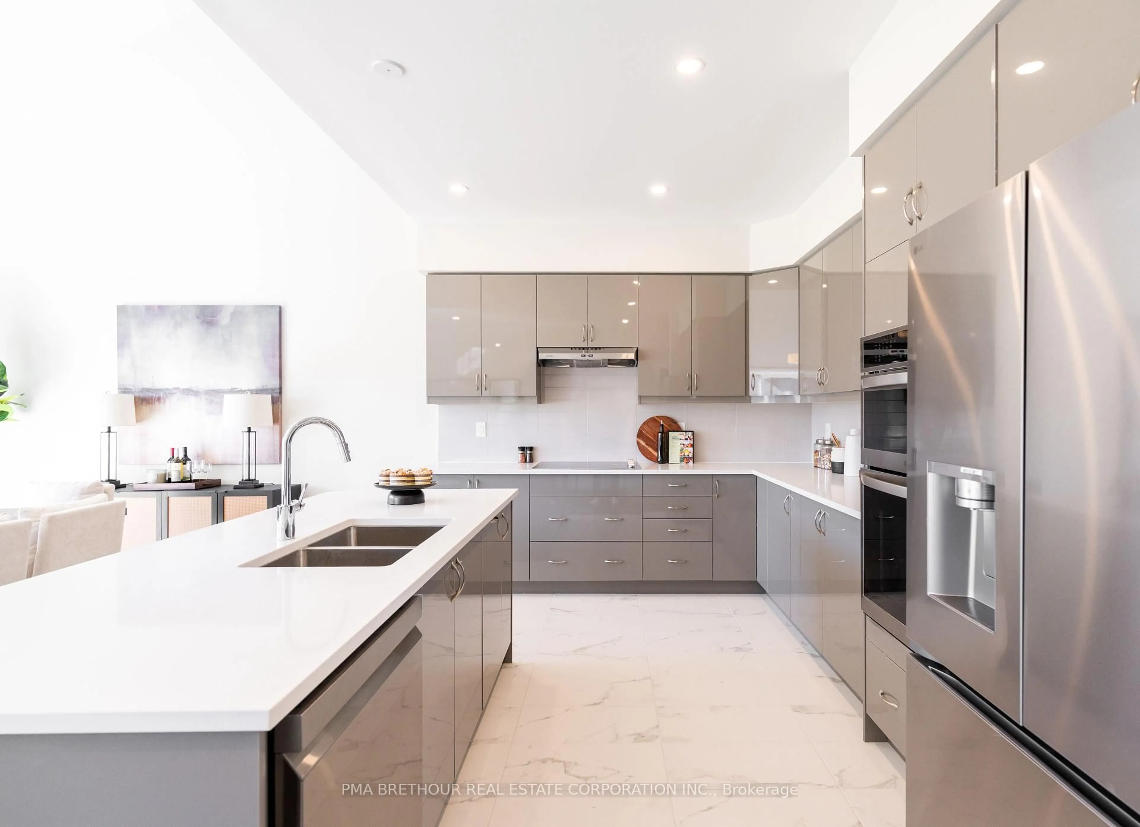 Contemporary kitchen, ceramic/tile floor for 3031 Sandy Acres Ave, Severn Ontario L3V 0Y4