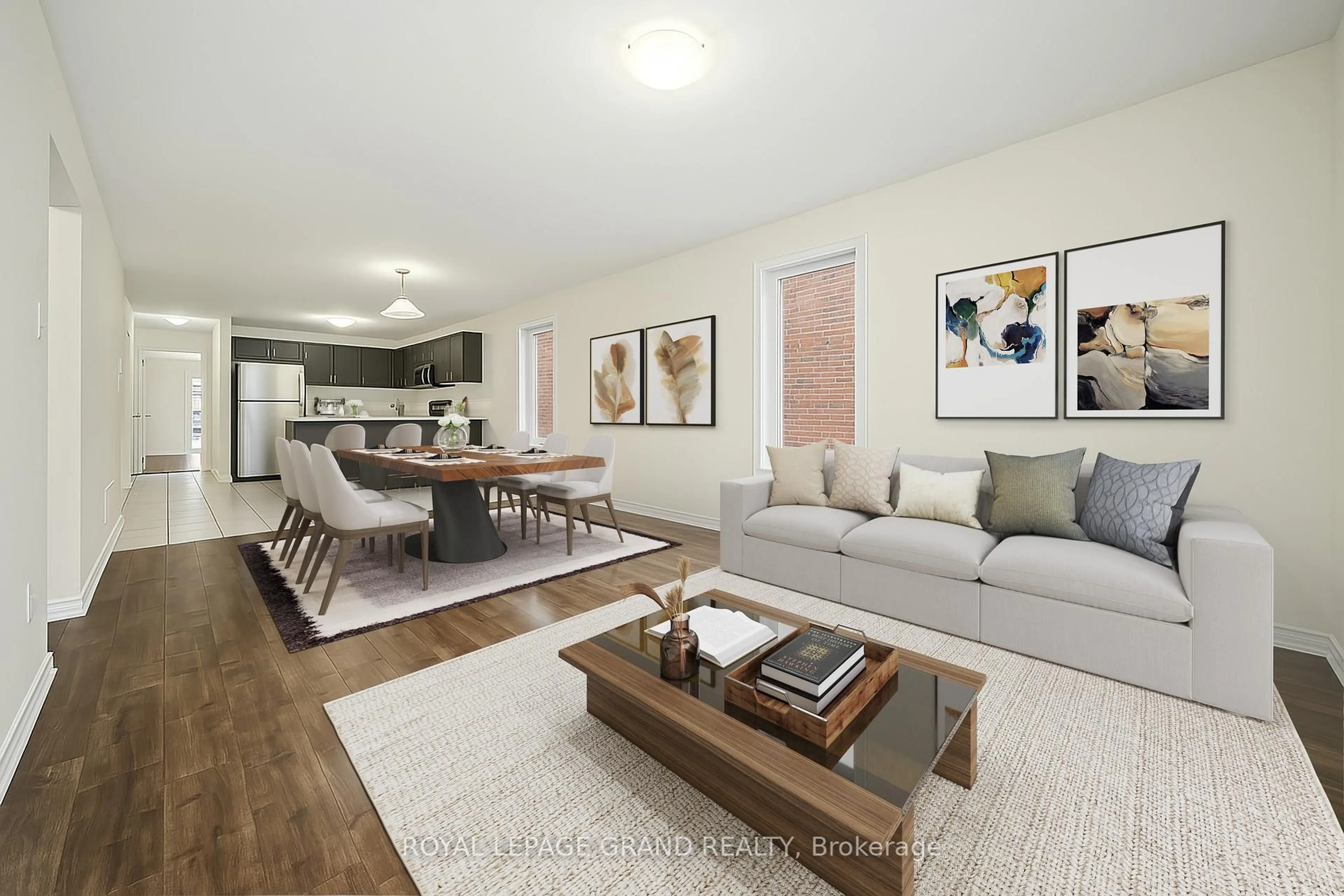 Living room with furniture, wood/laminate floor for 16 Revol Rd, Penetanguishene Ontario L9M 0W8
