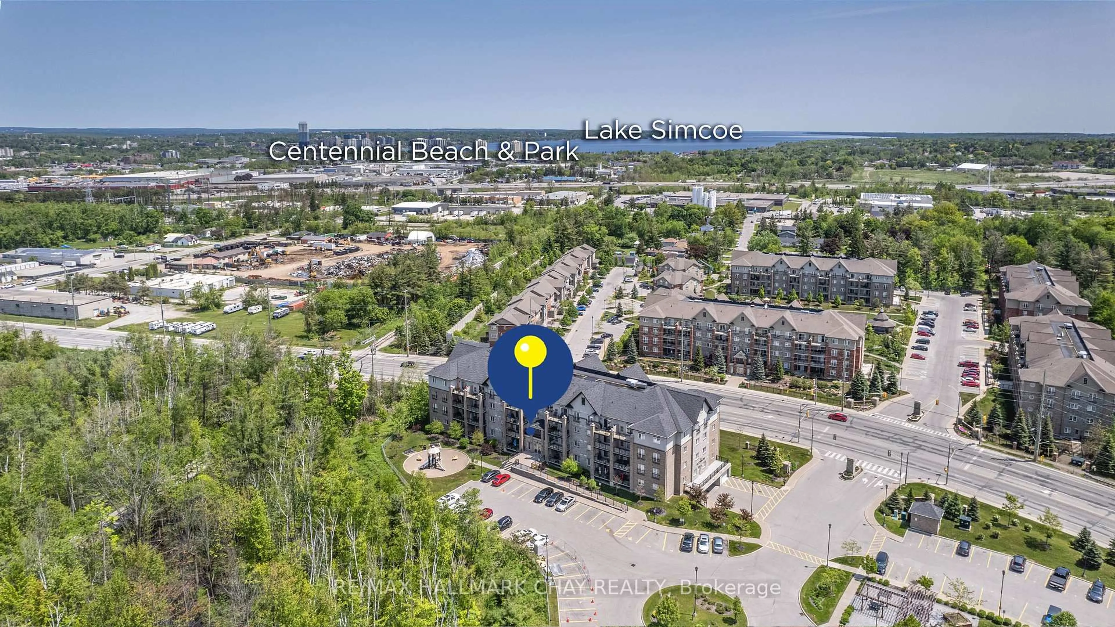 A pic from outside/outdoor area/front of a property/back of a property/a pic from drone, unknown for 40 Ferndale Dr #407, Barrie Ontario L4N 2L3