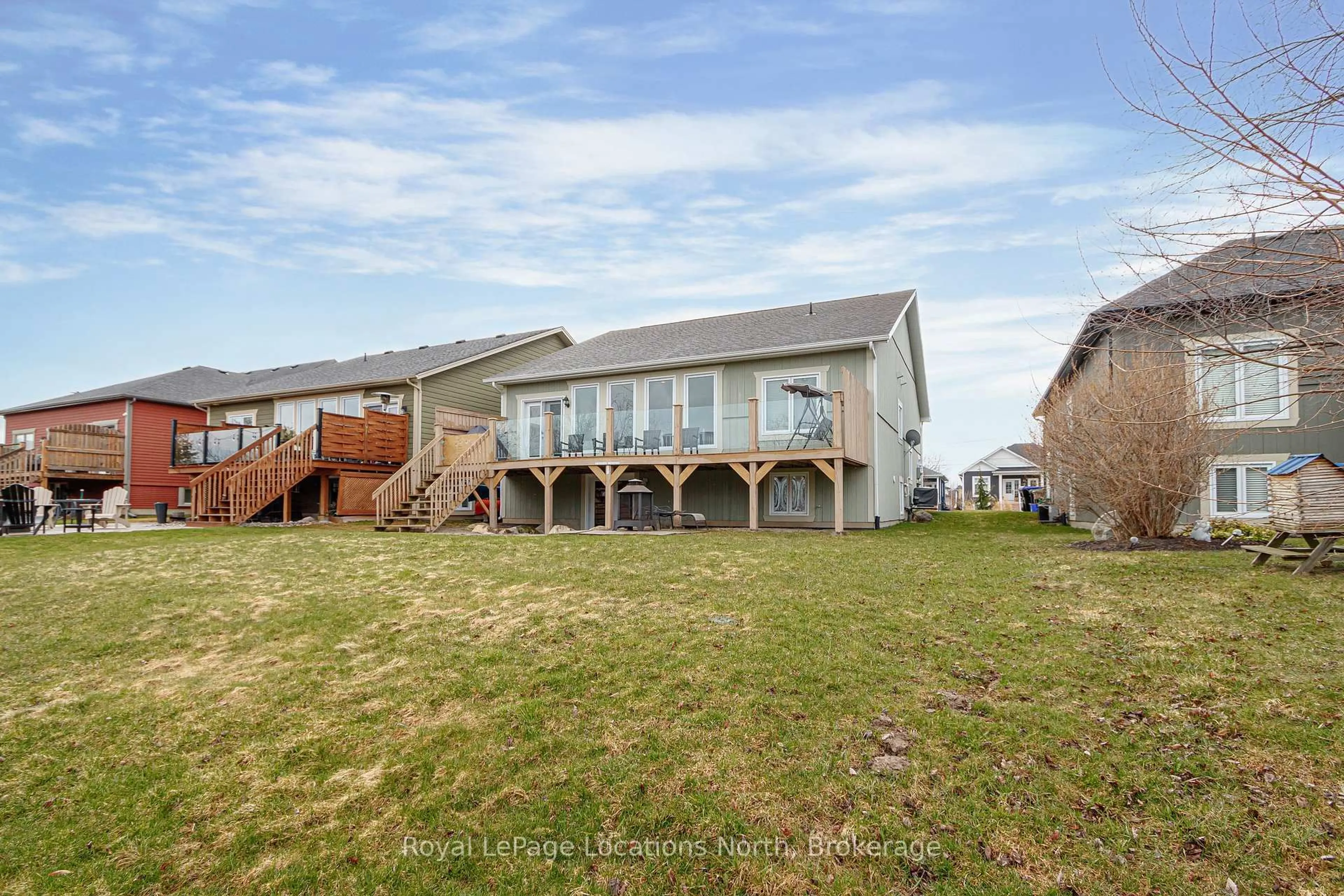 A pic from outside/outdoor area/front of a property/back of a property/a pic from drone, water/lake/river/ocean view for 73 Findlay Dr, Collingwood Ontario L9Y 0G6