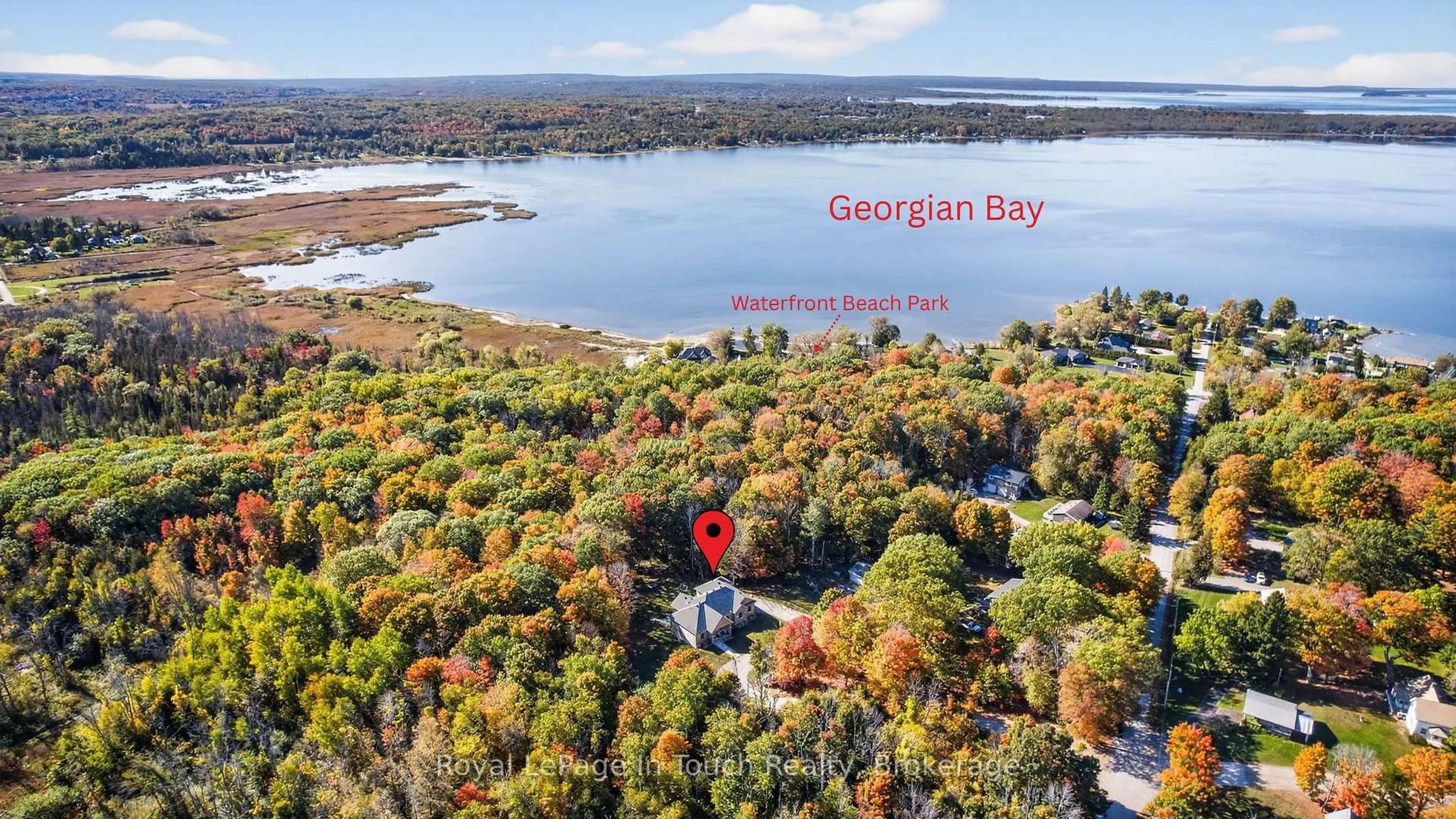 A pic from outside/outdoor area/front of a property/back of a property/a pic from drone, water/lake/river/ocean view for 62 Tanners Rd, Tay Ontario L0K 2C0