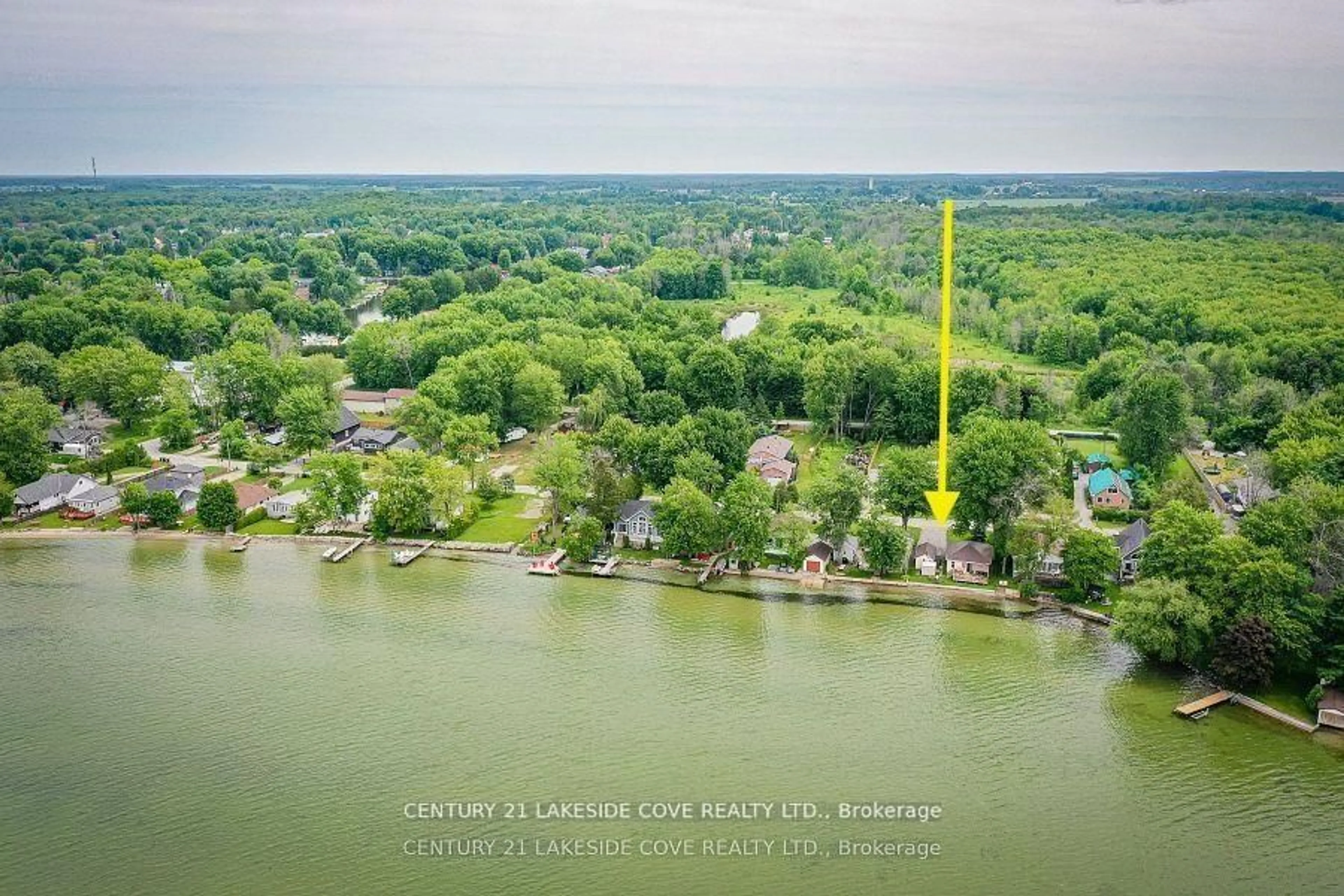 A pic from outside/outdoor area/front of a property/back of a property/a pic from drone, water/lake/river/ocean view for 2730 Lone Birch Tr, Ramara Ontario L0K 1B0