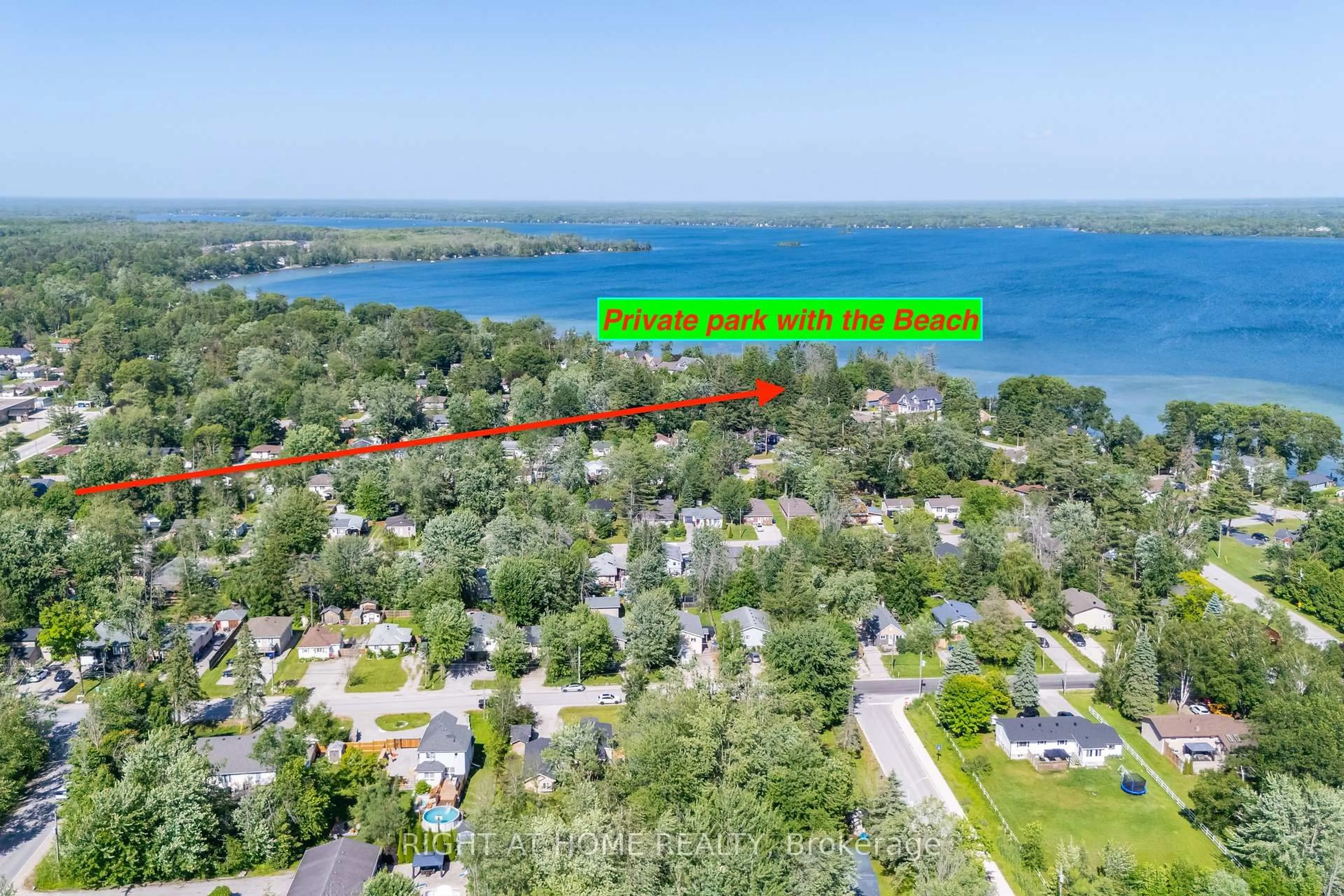 A pic from outside/outdoor area/front of a property/back of a property/a pic from drone, water/lake/river/ocean view for 3392 Coronation Ave, Severn Ontario L0K 1G0