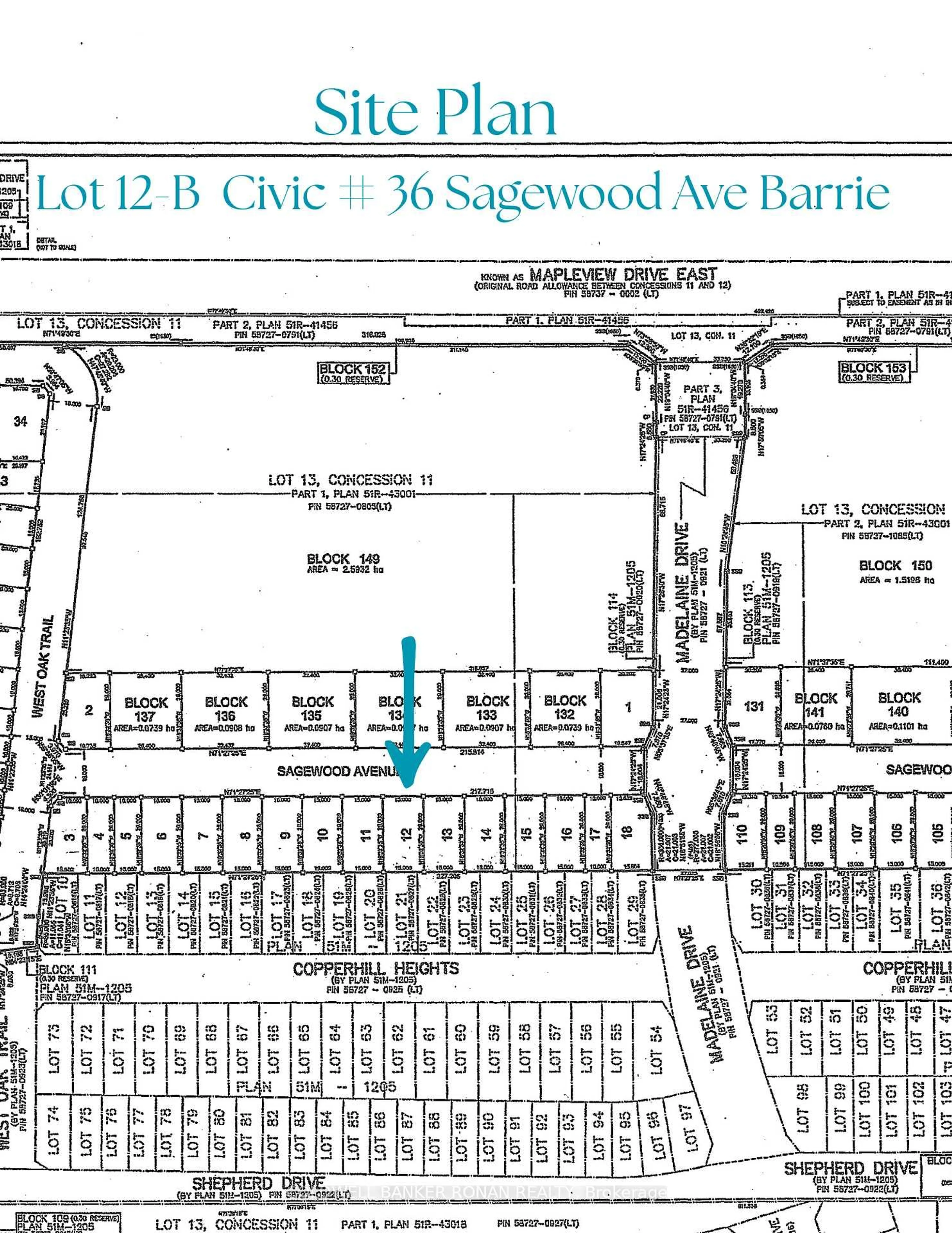 Picture of a map for 36 Sagewood Ave, Barrie Ontario L9J 0K3